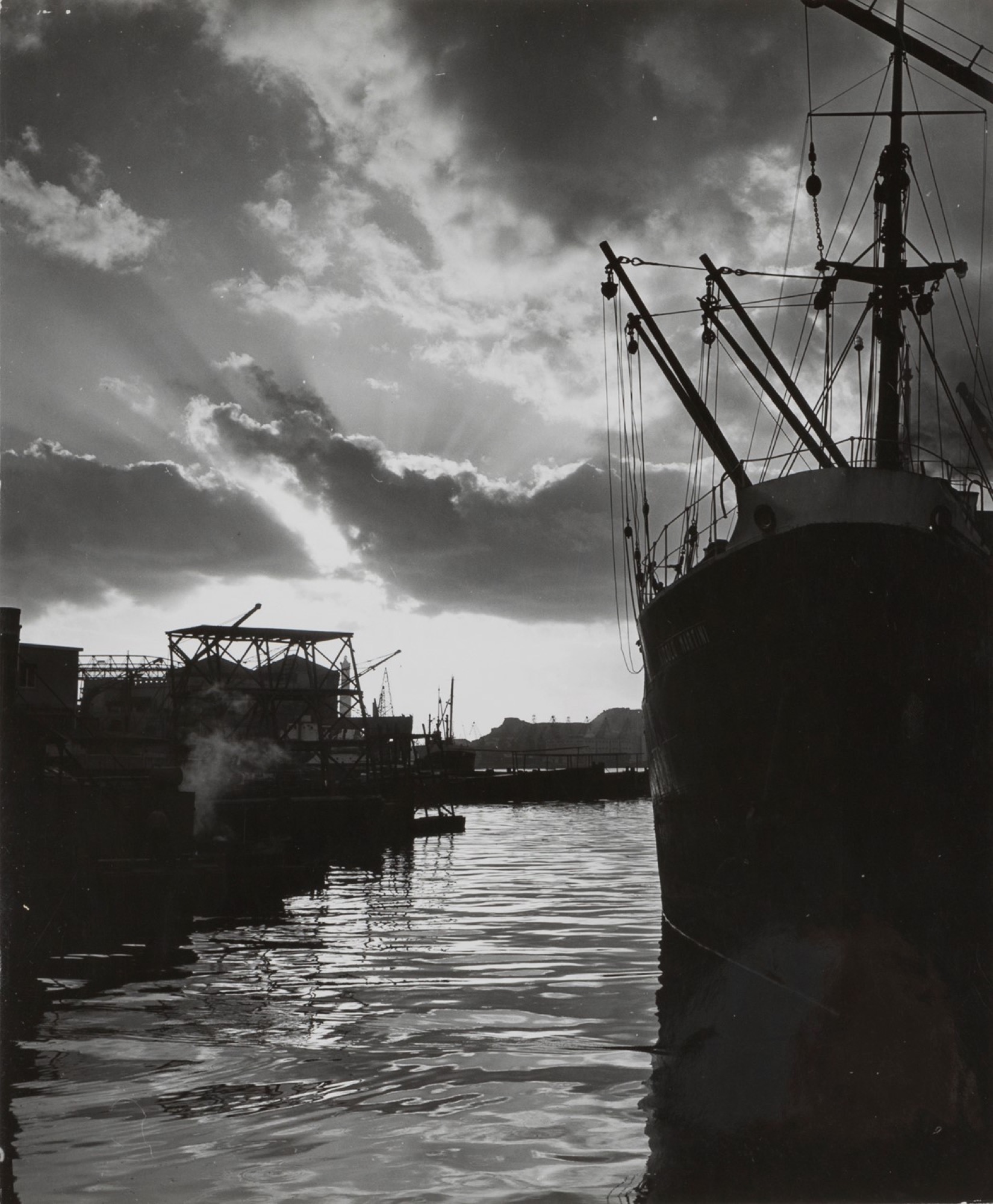 Kurt Blum (1922-2005) - Porto di Genova, years 1950 - Vintage gelatin silver print [...]