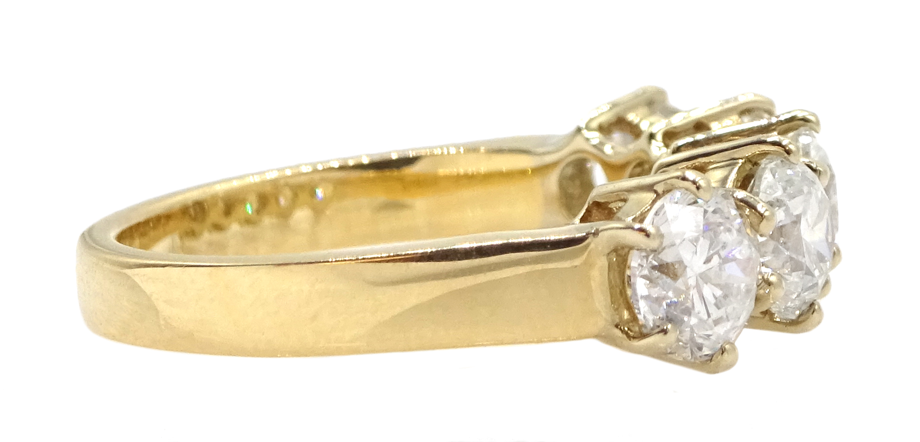 18ct gold and five stone diamond ring, diamond total weight approx 2.60 carat - Image 4 of 6