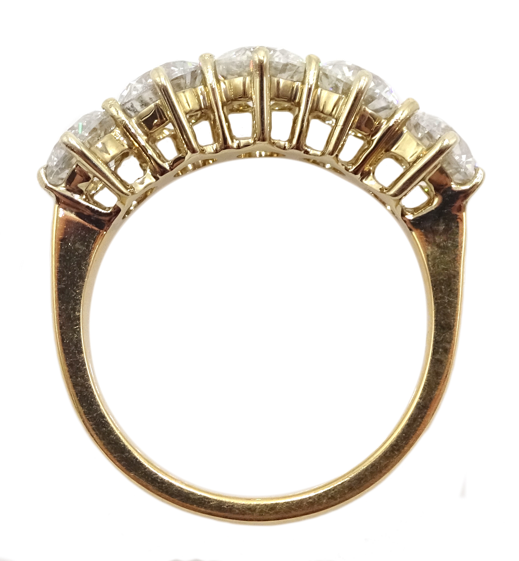 18ct gold and five stone diamond ring, diamond total weight approx 2.60 carat - Image 6 of 6