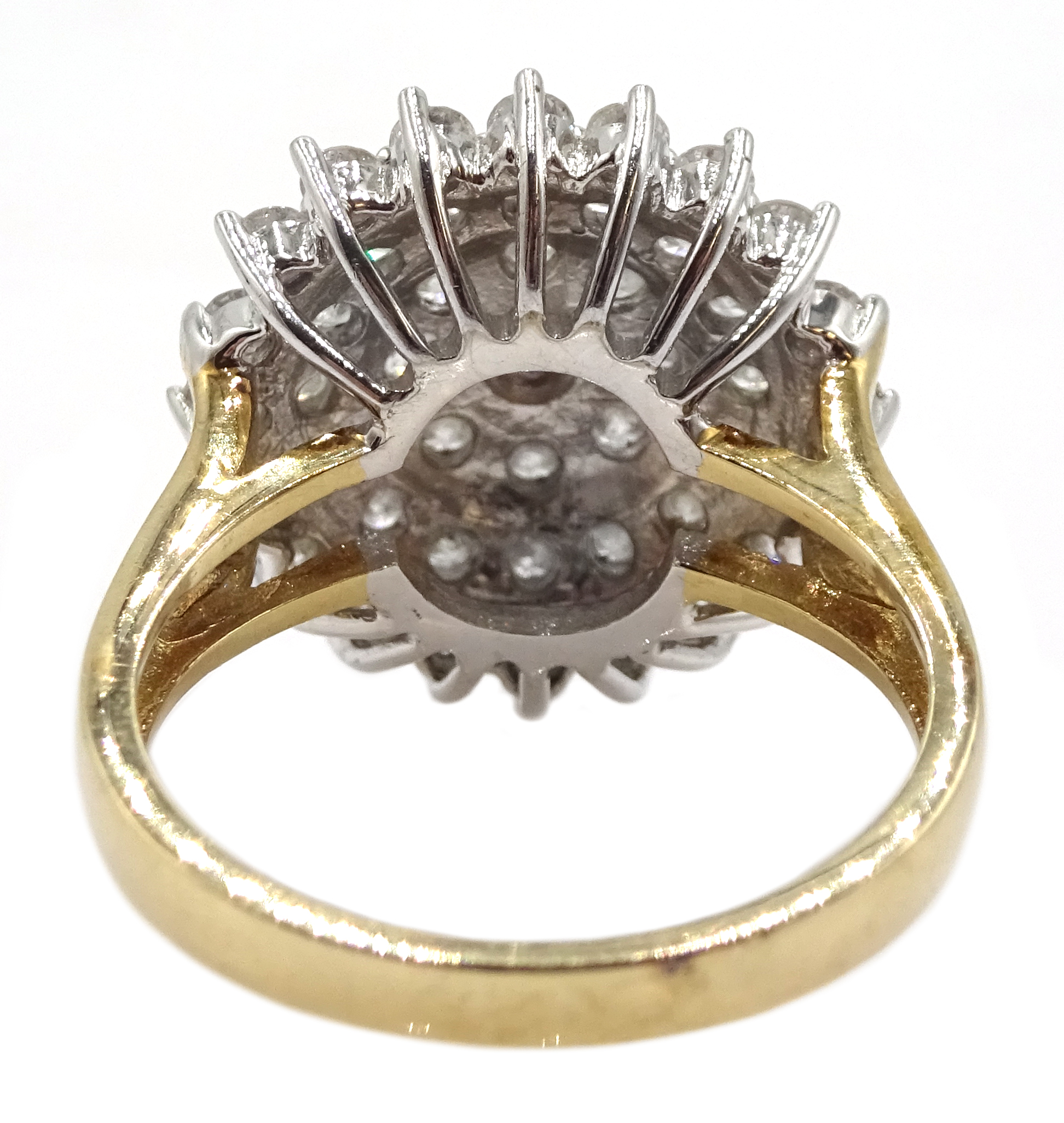 9ct gold cluster ring set with diamonds, diamond total weight approx 2.00 carat - Image 7 of 7