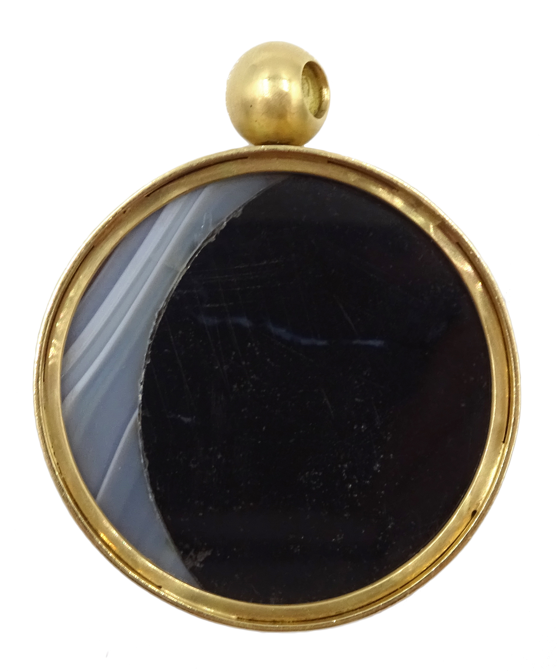 18ct gold swivel pendant polki diamonds kundan set in 24ct gold, the reverse set with black and whi - Image 2 of 3