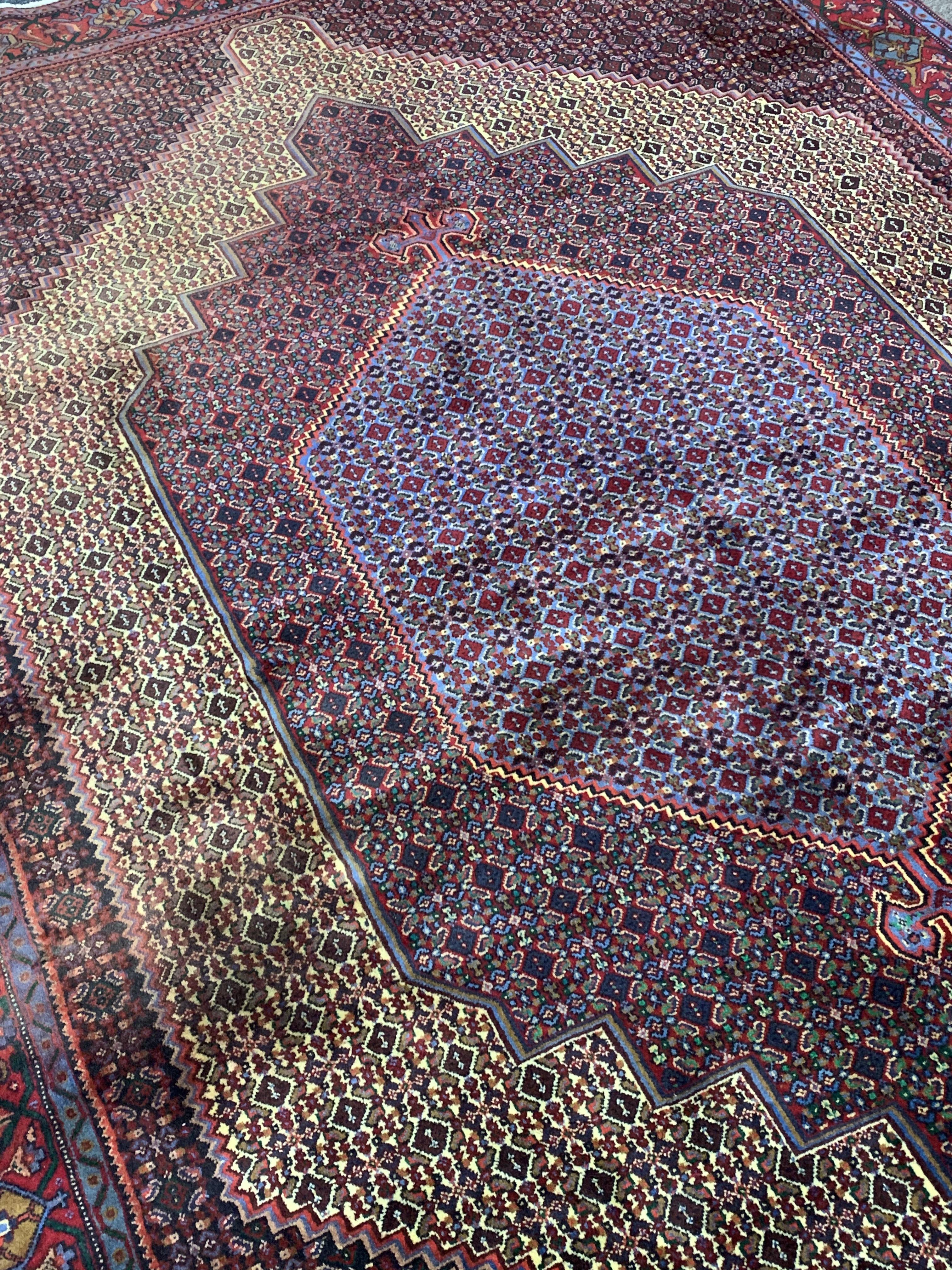 Fine Persian Senneh rug, profusely decorated with Herati motifs, multiple lozenge fields, stylised - Image 4 of 4