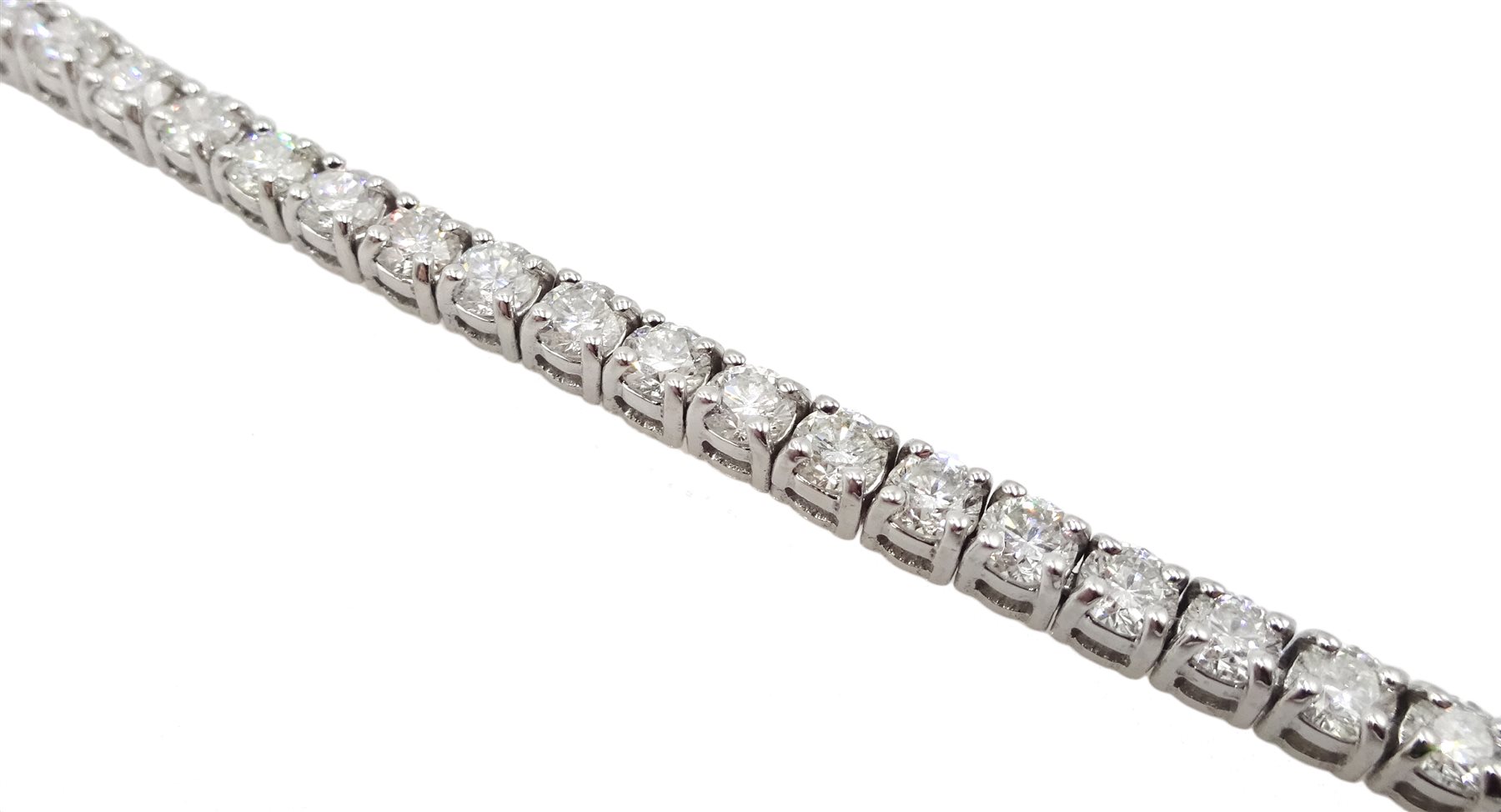 18ct white gold diamond line bracelet, stamped 750 diamond total weight approx 5.18 carat - Image 4 of 5