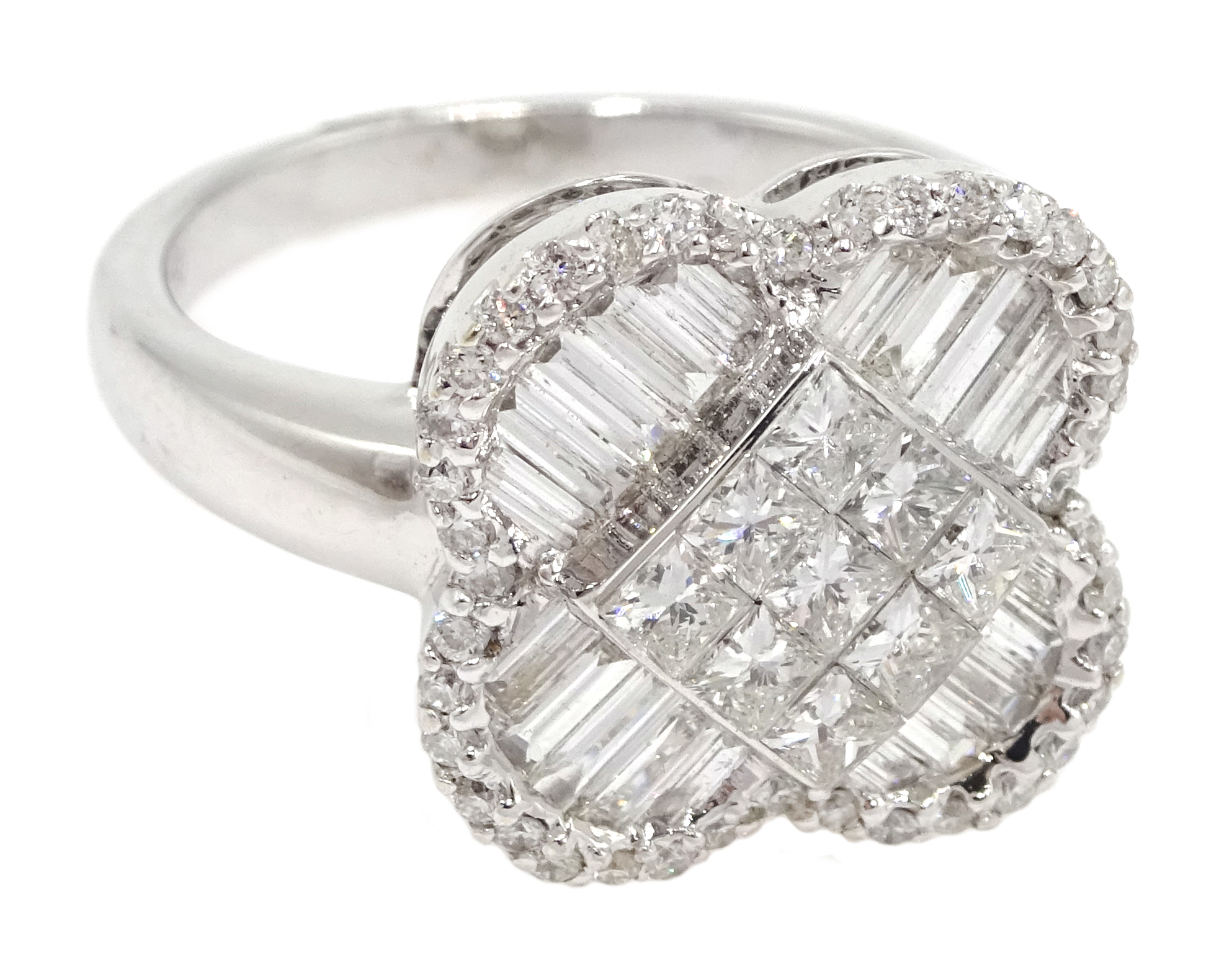 18ct white gold and diamond cluster ring, diamond total weight approx 1.25 carat - Image 3 of 6