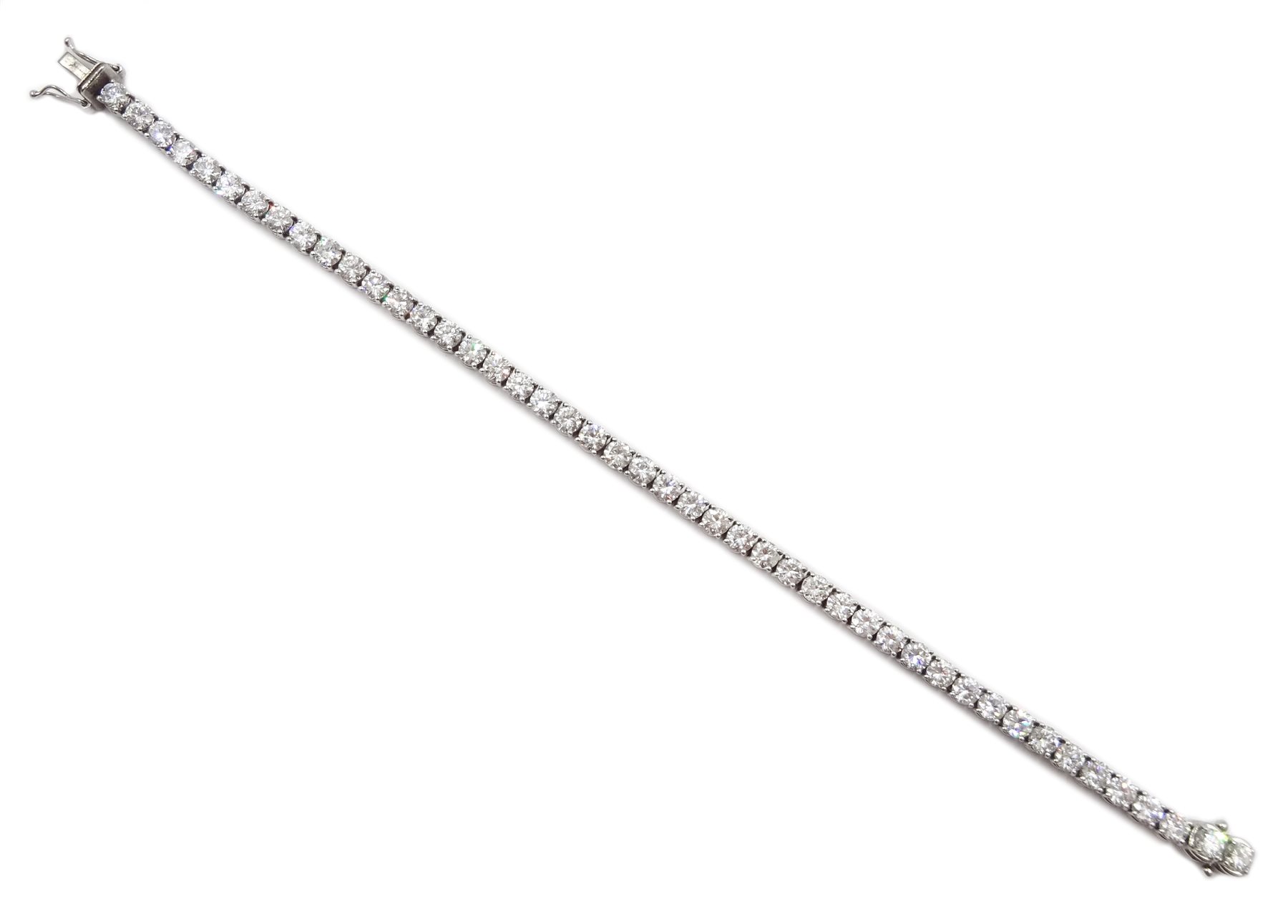 18ct white gold round brilliant cut diamond bracelet, hallmarked, total diamond weight 8.95 carat - Image 5 of 5