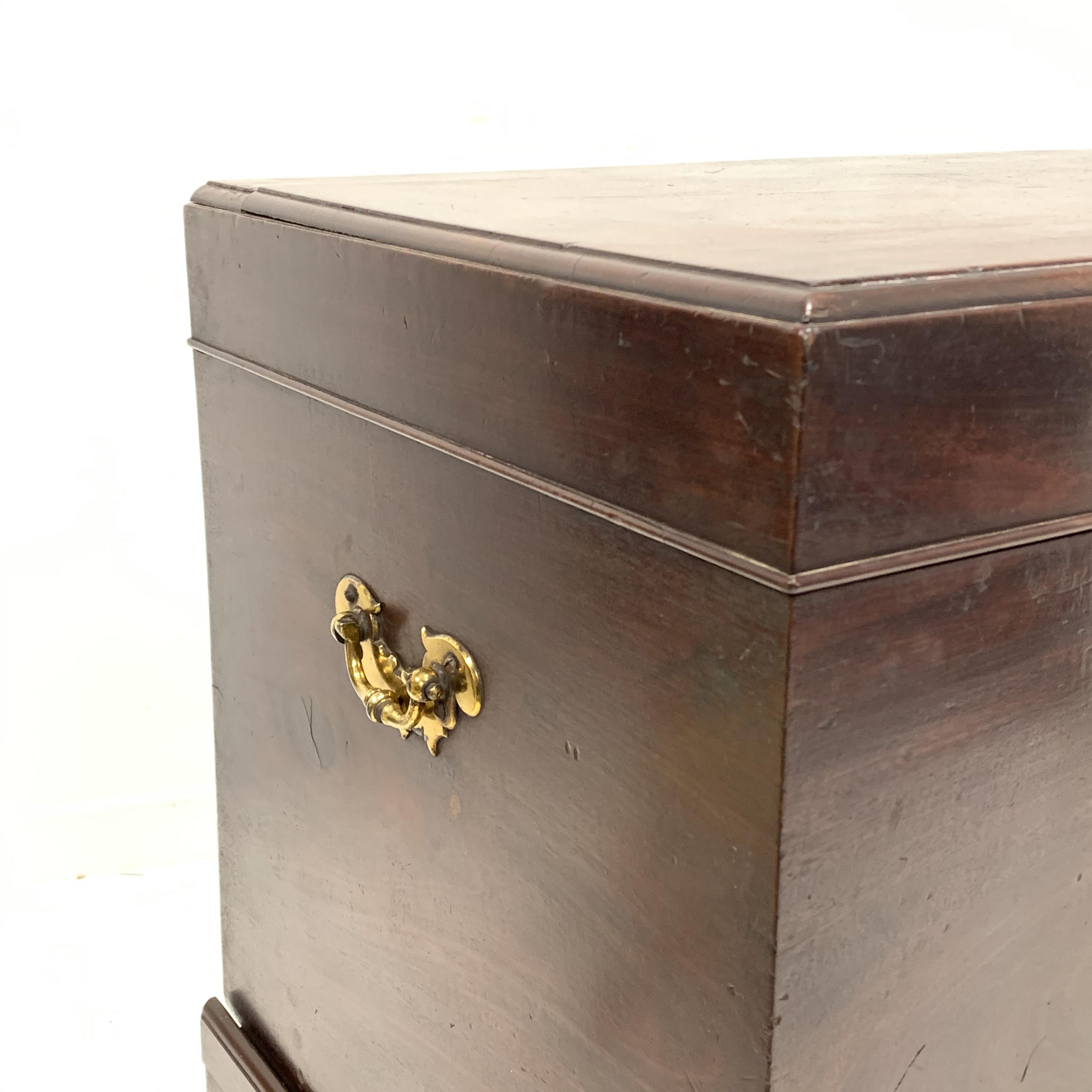 George II mahogany silver chest, the chest enclosed by moulded hinged lid on base fitted with two - Image 2 of 6