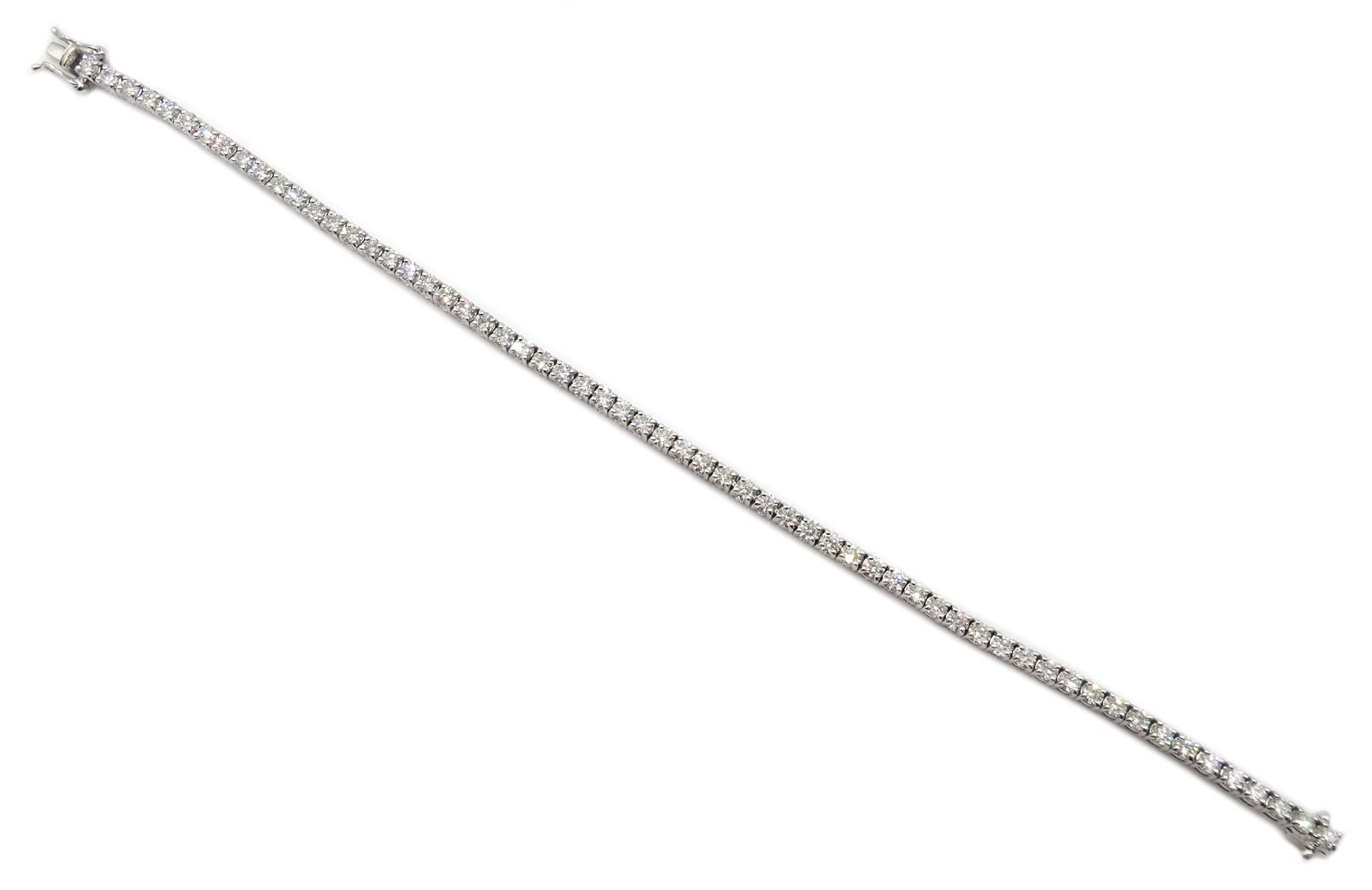 18ct white gold diamond line bracelet, stamped 750 diamond total weight approx 5.18 carat - Image 3 of 5
