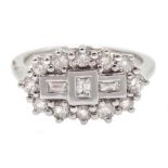 18ct white gold and diamond cluster ring, diamond total weight 0.75 carat, free UK mainland shipping