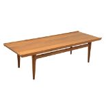 Finn Juhl for France & Sons - Rare early 'model. 532' solid teak coffee table, outer facing ridge