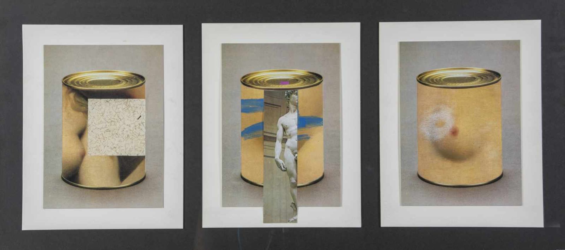 Jiri Kolar. 1914 Protivin - 2002 Prague. ''Triptique defectueux''. Triptych, collage oncardboard.