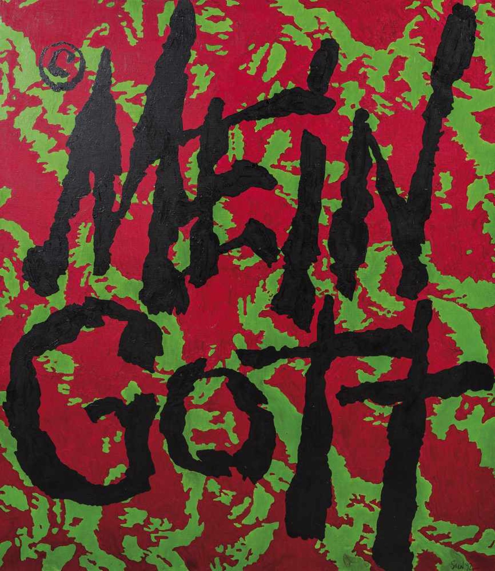 Sven Gundlakh (Russia, 1959). ''My God'' - inscribed in German. Oil on canvas. Signed lowerright