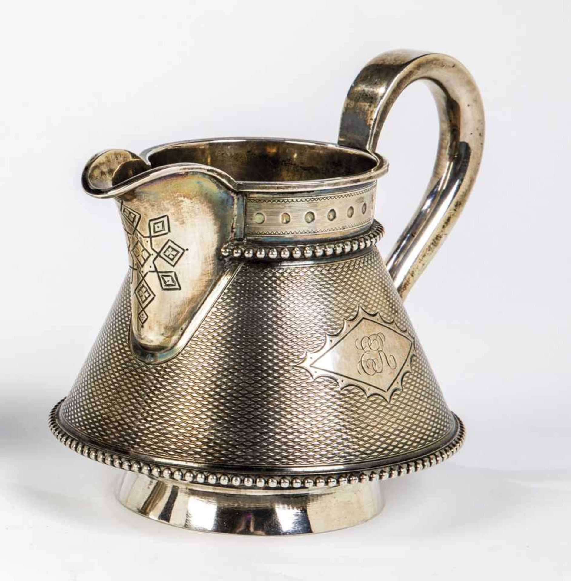 A silver creamer. Russia, St. Petersburg, Gustav Alexander Sohlman (master 1850), 187?.Gilt