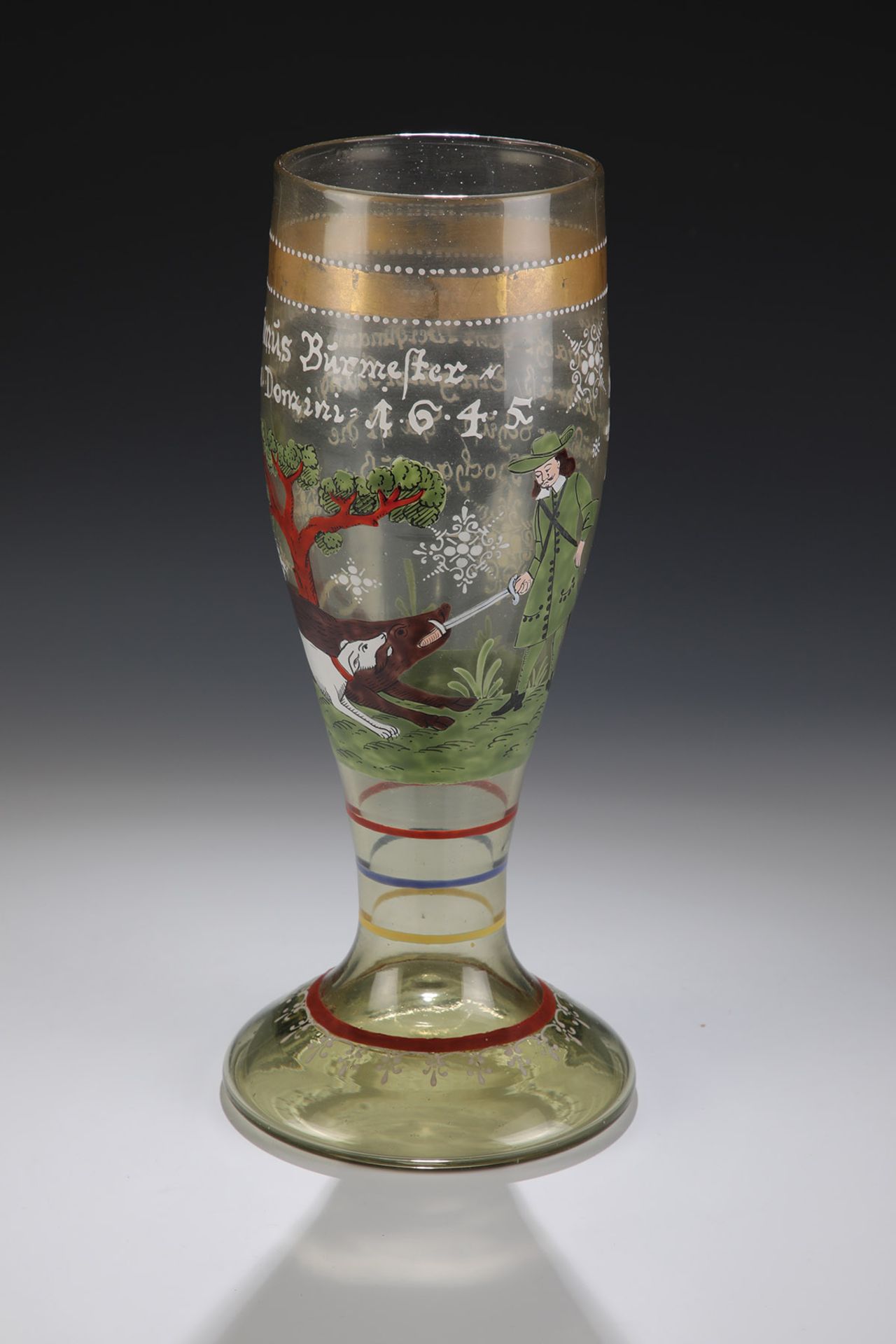JagdhumpenFritz Heckert, Petersdorf in Schlesien (zugeschrieben), um 1880 Olivfarbenes Glas mit