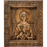 Geschnitzte Ikone mit der Heiligen Natalia