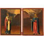 Zwei Ikonen: Stephanida und Heiliger Stephan von Decani (?)
