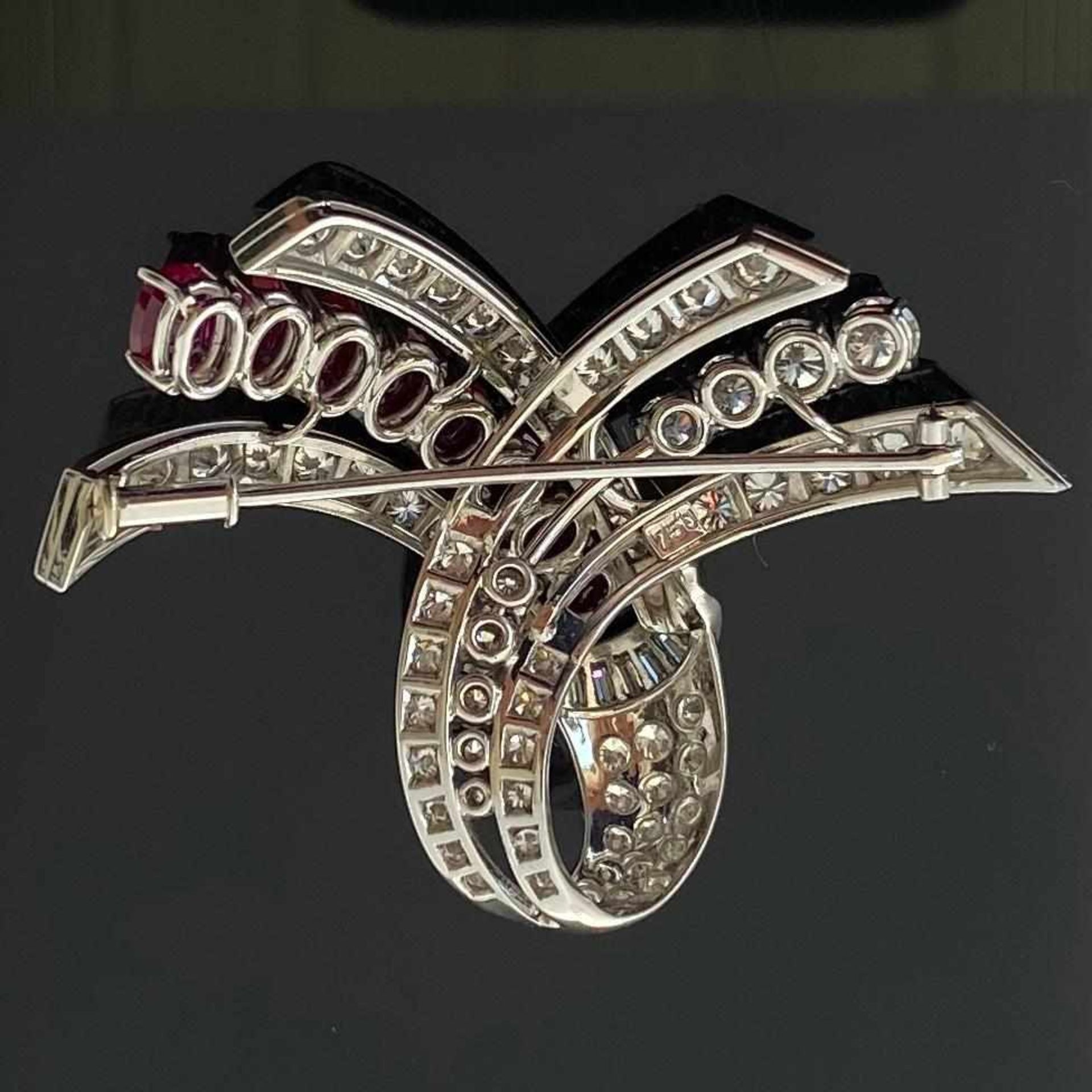 Burma Rubin Diamant Brosche - Image 2 of 4