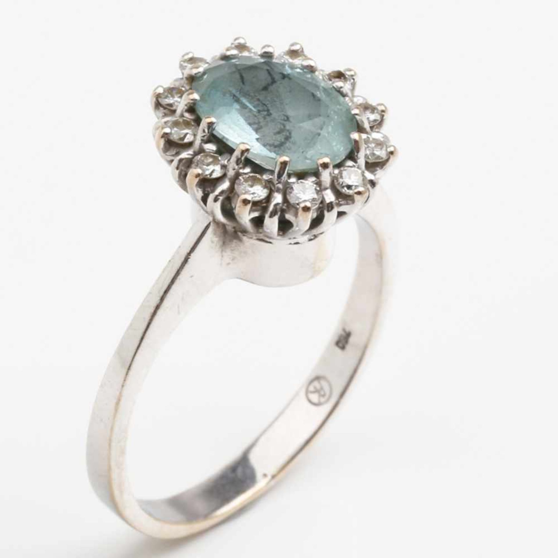 Aquamarin - Diamant - Ring, A.Kurz