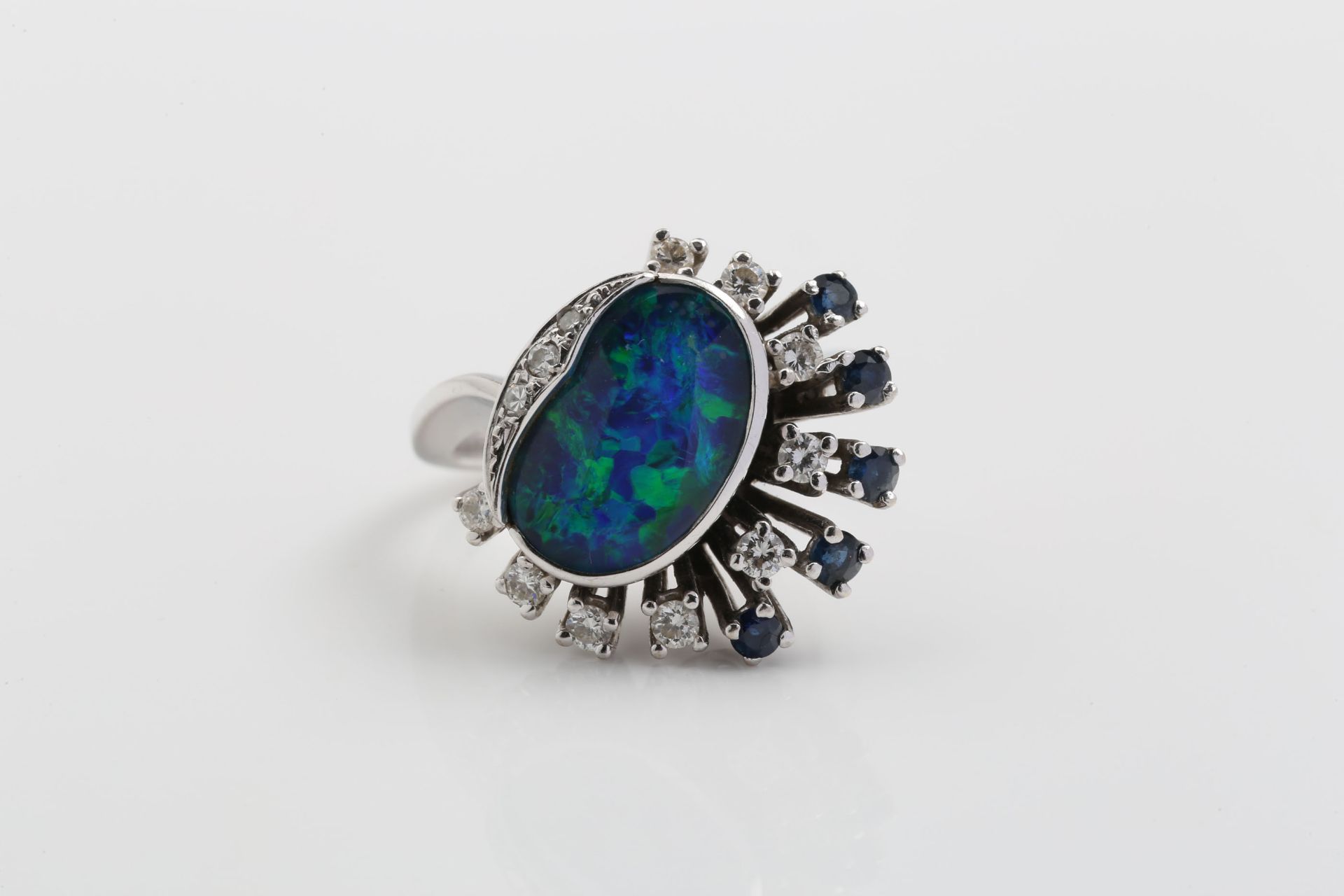 OPAL - SAPPHIRE - DIAMOND - RING - Bild 3 aus 6