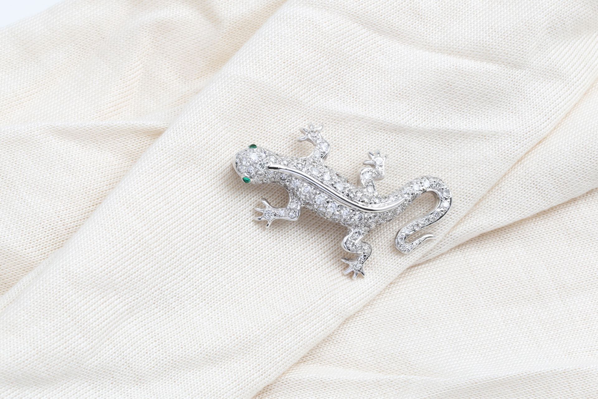 DIAMOND - EMERALD - BROOCH - Bild 6 aus 9