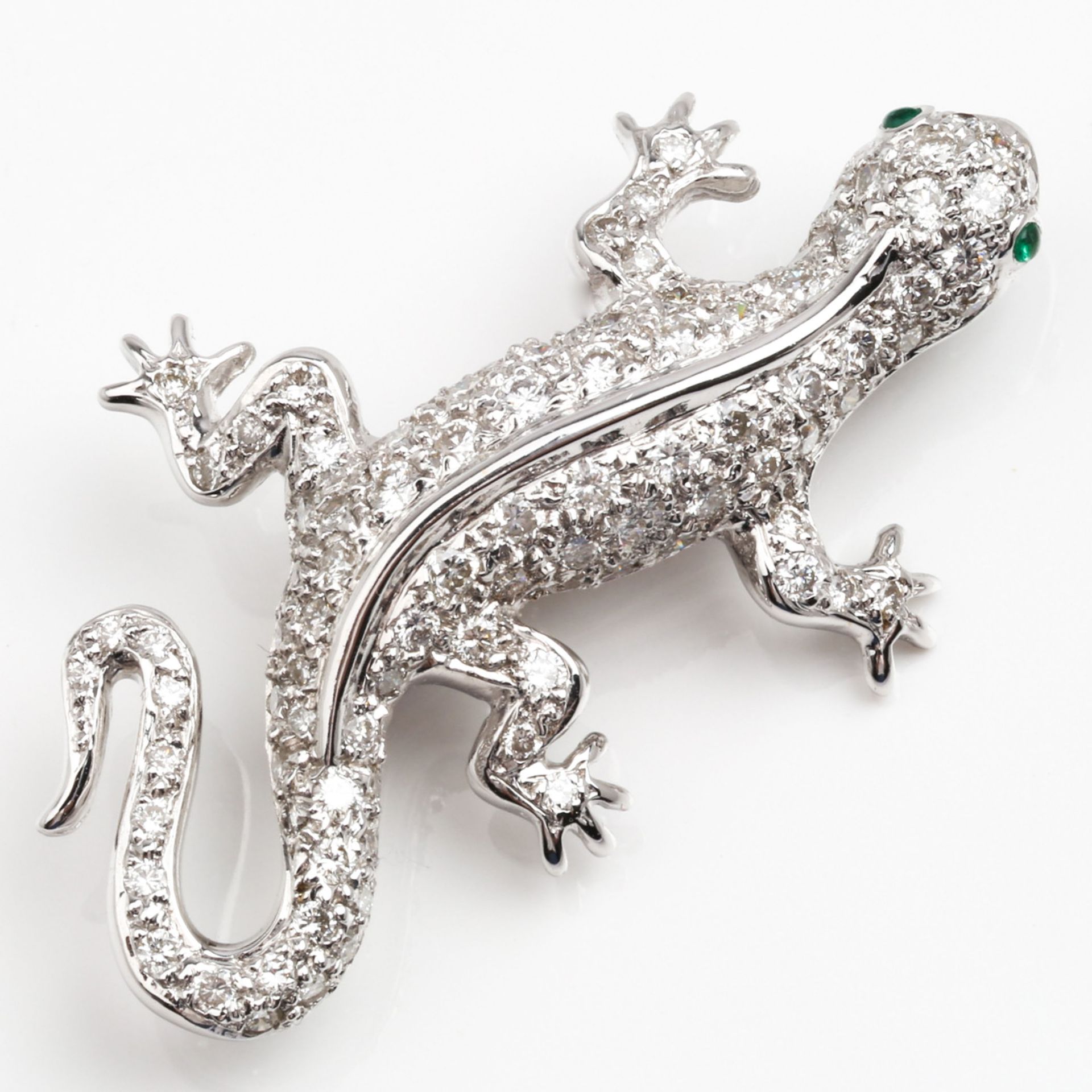 DIAMOND - EMERALD - BROOCH