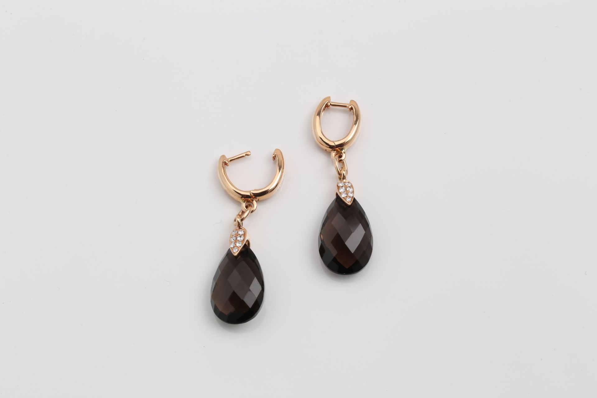 DIAMOND - SMOKY QUARTZ - EARRINGS - Bild 3 aus 6