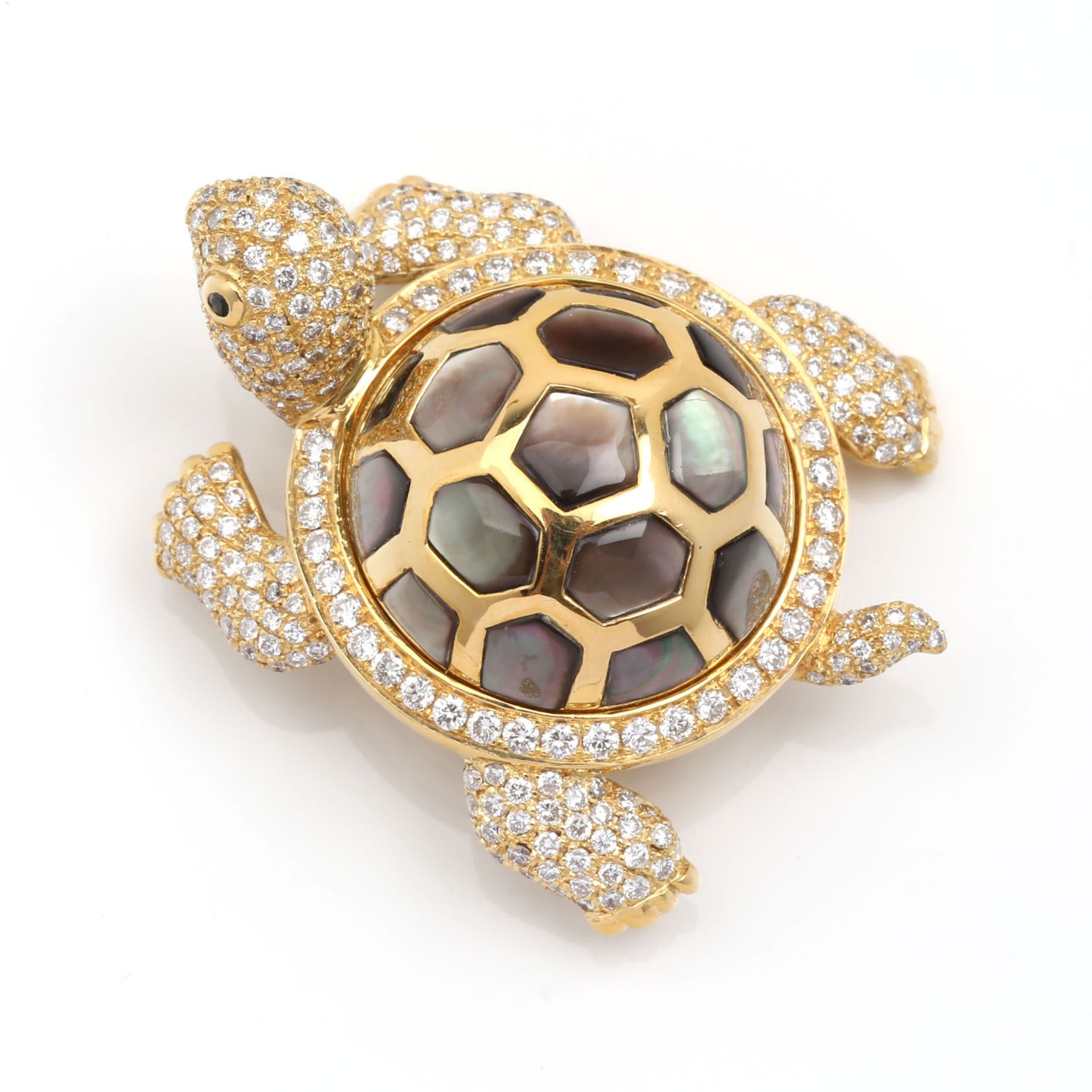 DIAMOND - MOTHER OF PEARL - BROOCH