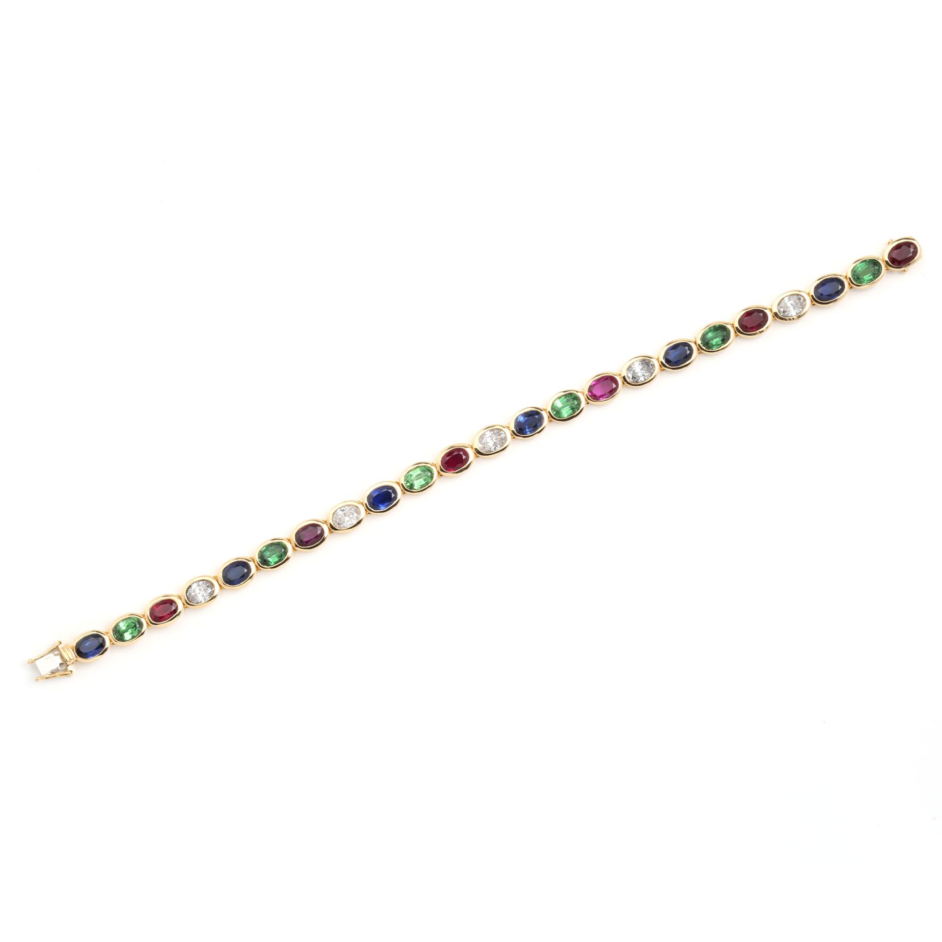 RUBY-SAPPHIRE-TSAVORITE-DIAMOND BRACELET BY THOMAS FRIEDEN