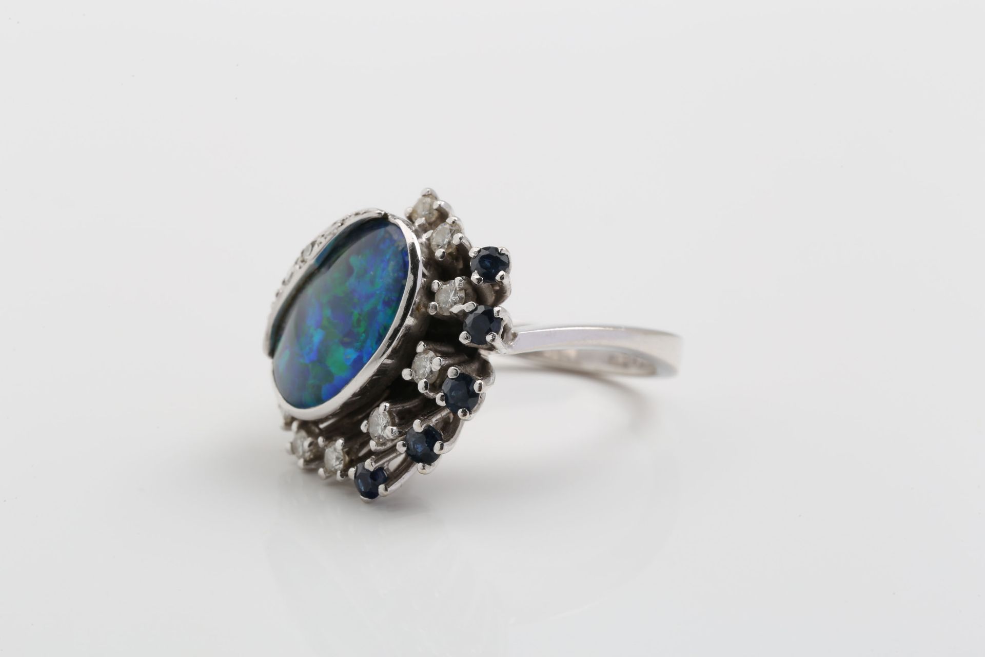 OPAL - SAPPHIRE - DIAMOND - RING - Bild 2 aus 6