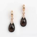 DIAMOND - SMOKY QUARTZ - EARRINGS