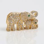 DIAMOND - EMERALD - BROOCH, CARTIER