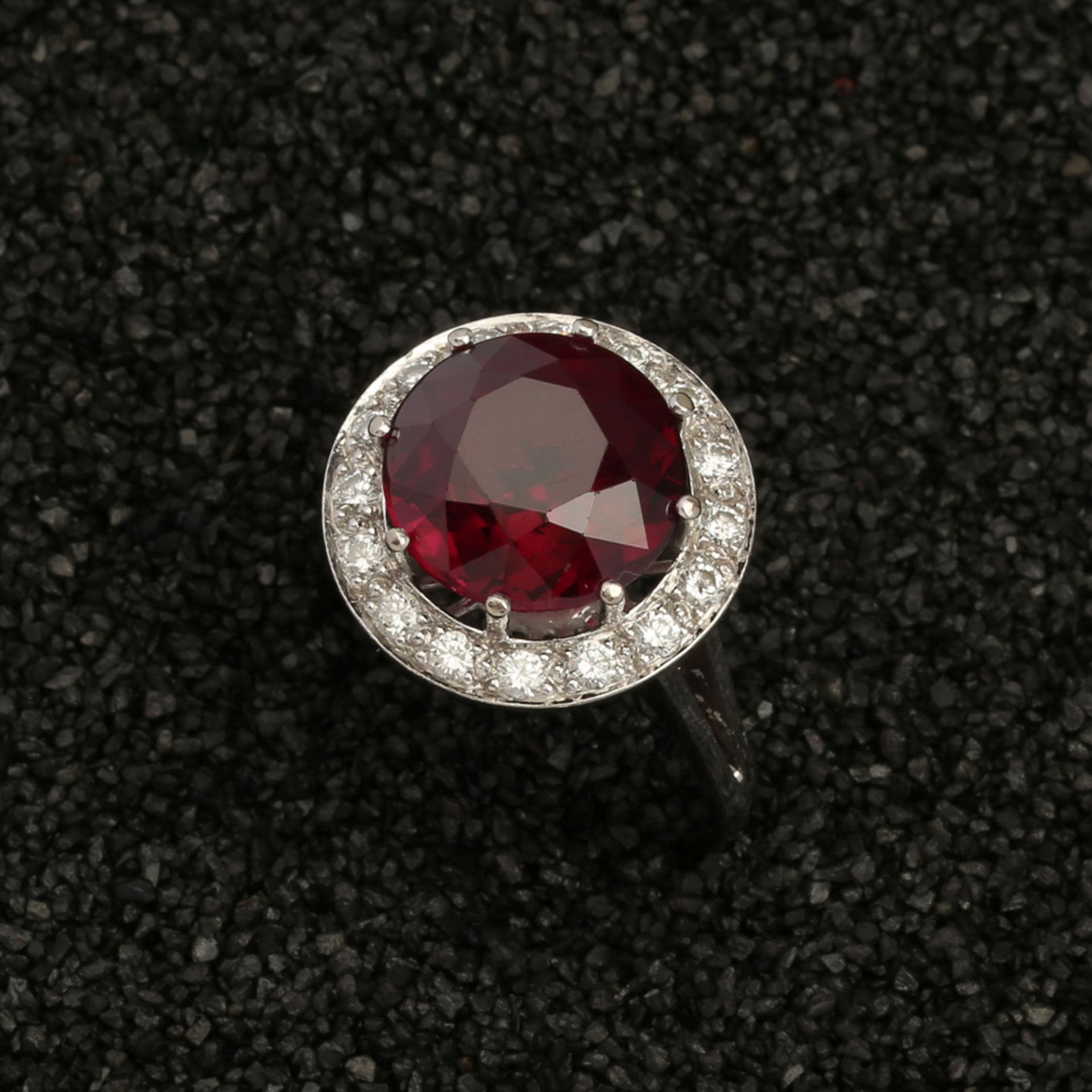 GARNET - DIAMOND - RING - Bild 8 aus 9