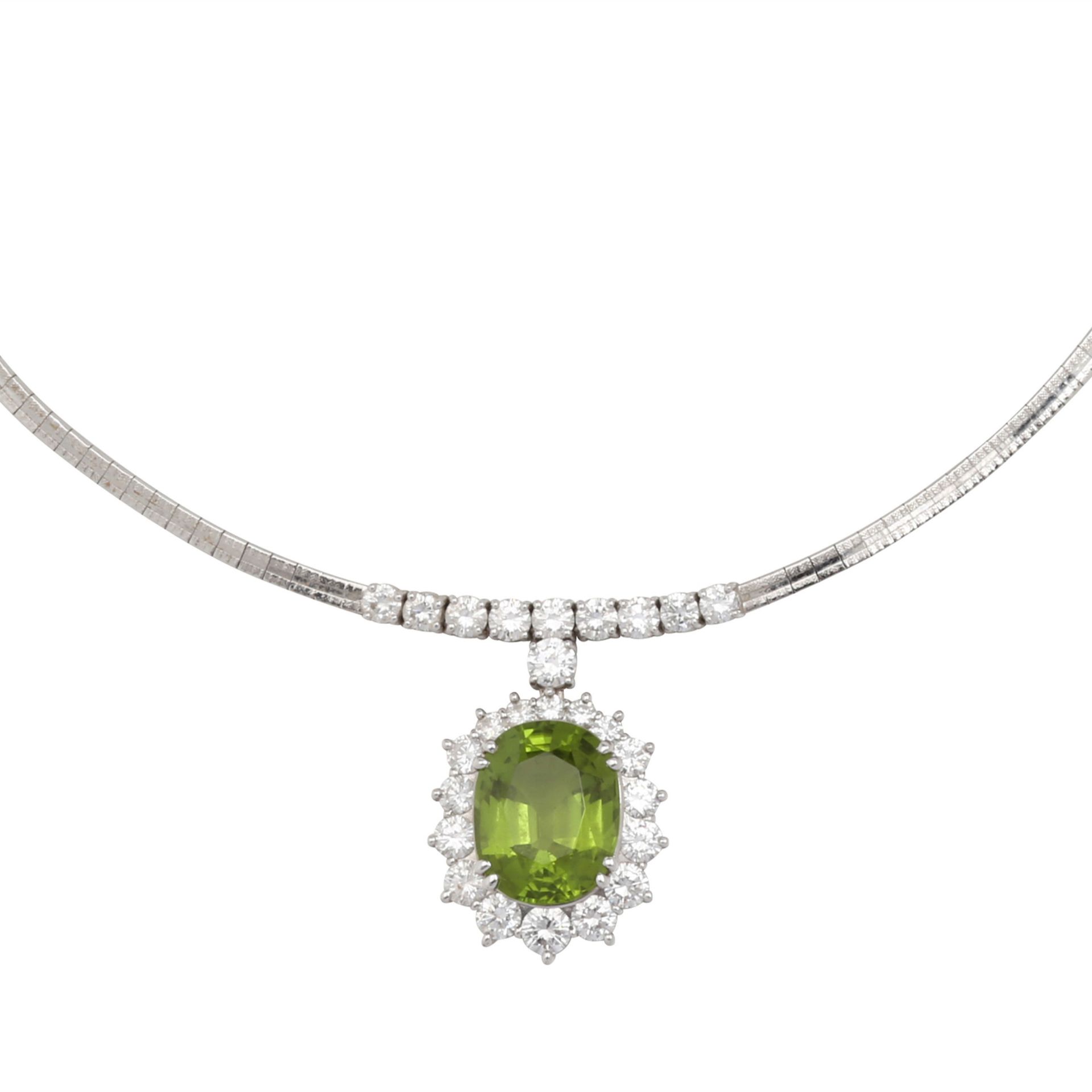 PERIDOT - DIAMOND - NECKLACE