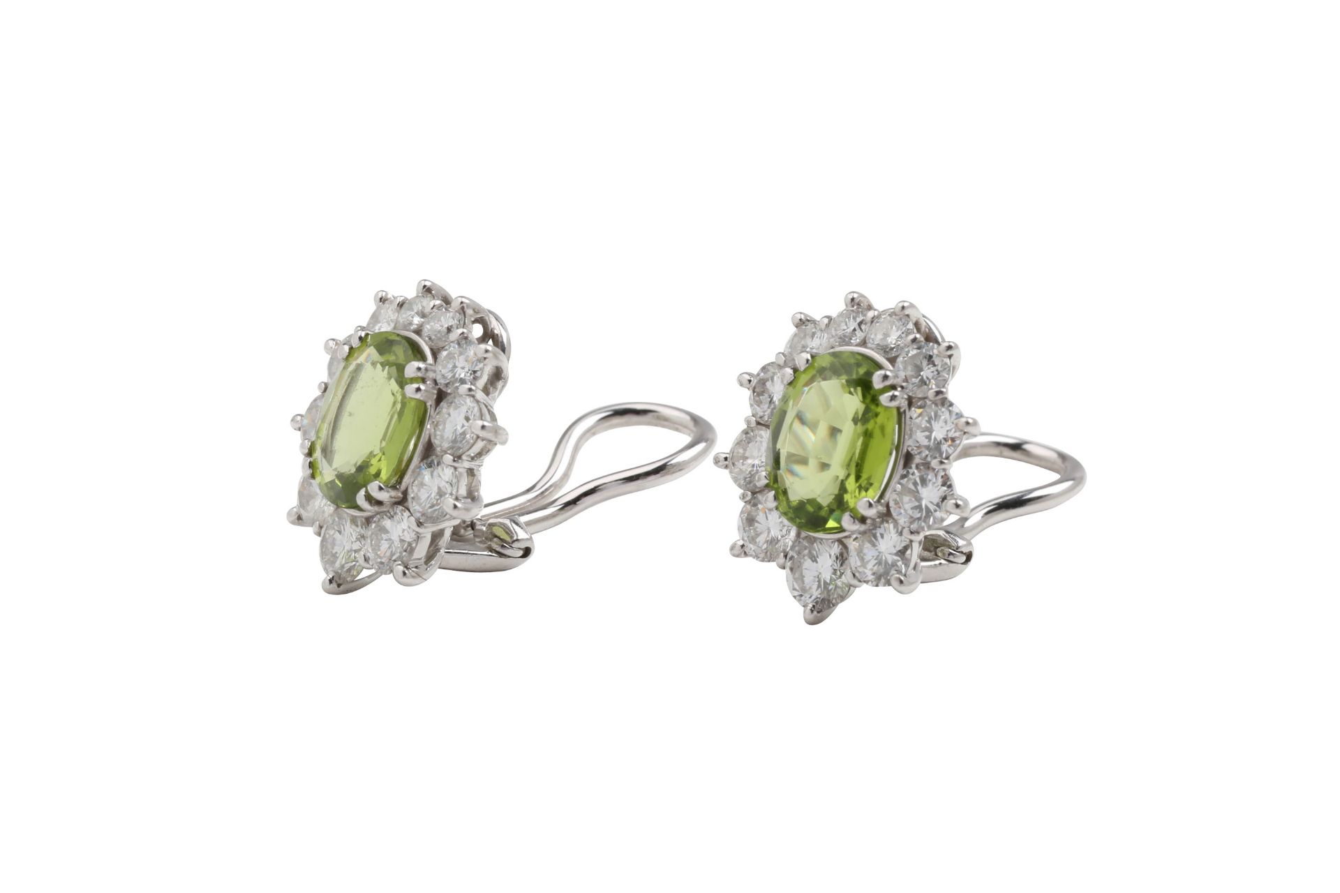 PERIDOT - DIAMOND - EARCLIPS - Image 2 of 5