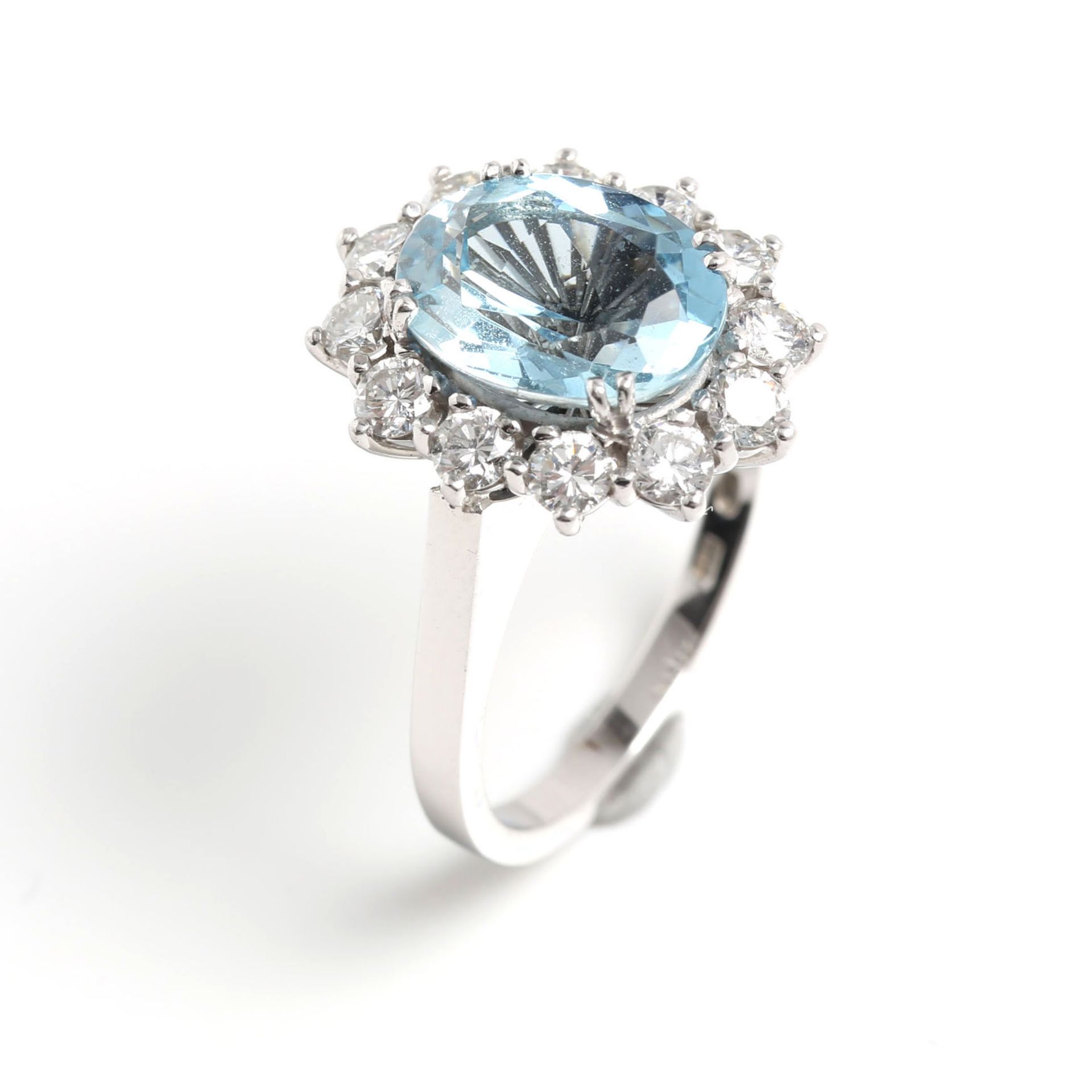 AQAUAMARINE - DIAMOND - RING