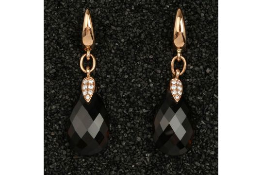 DIAMOND - SMOKY QUARTZ - EARRINGS - Bild 5 aus 6