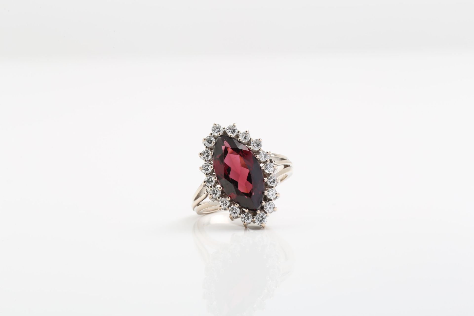 GARNET - DIAMOND - RING - Bild 3 aus 7