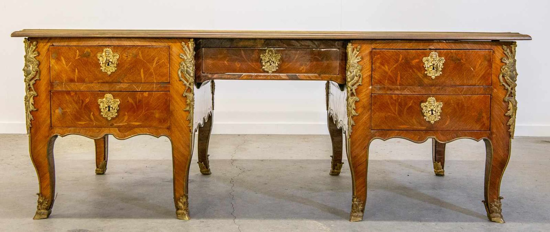 Desk, Napoleon 3 period, around 1850. Length: 195 cm , Width: 97 cm, Hight: 74 cm, Diameter: 0 cm - Bild 5 aus 13