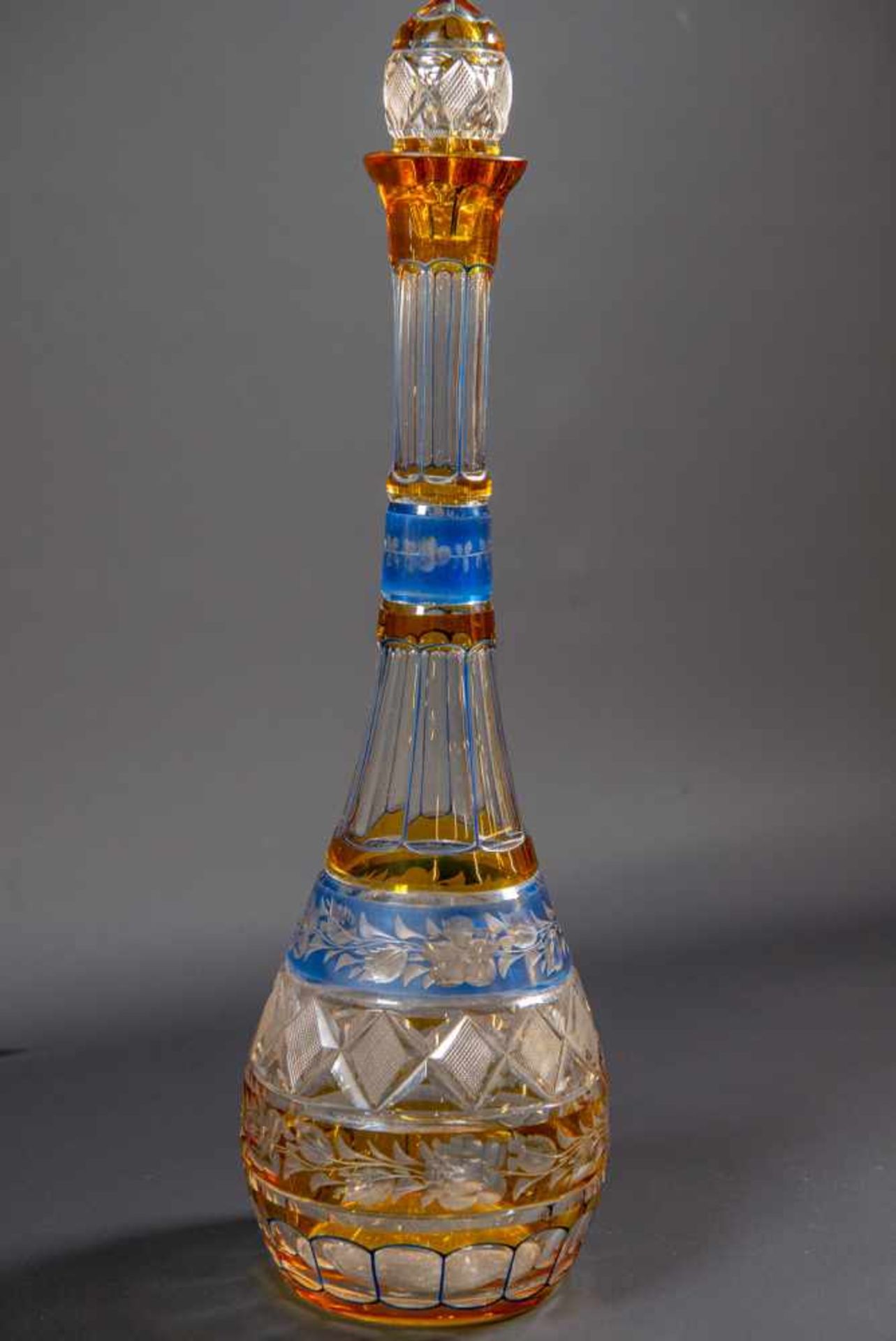 Crystal Decanter, Probably Czech (top restored) Length: 0 cm , Width: 0 cm, Hight: 40 cm, - Bild 5 aus 7