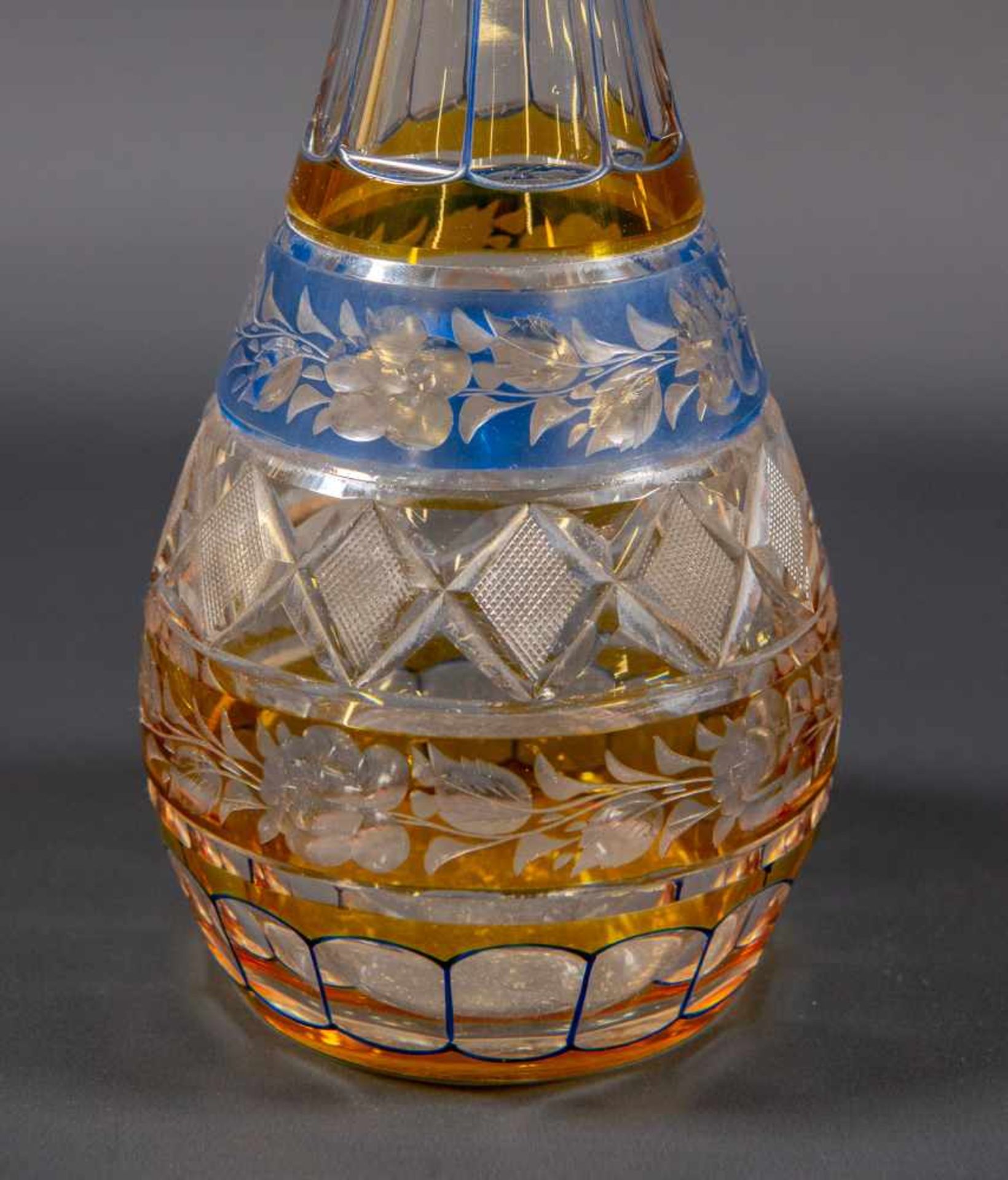 Crystal Decanter, Probably Czech (top restored) Length: 0 cm , Width: 0 cm, Hight: 40 cm, - Bild 4 aus 7