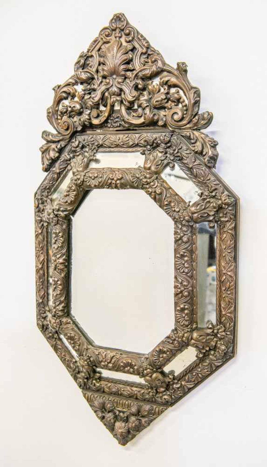 Mirror, baroque style, copper on wood Length: 0 cm , Width: 48 cm, Hight: 89 cm, Diameter: 0 cm - Bild 5 aus 6
