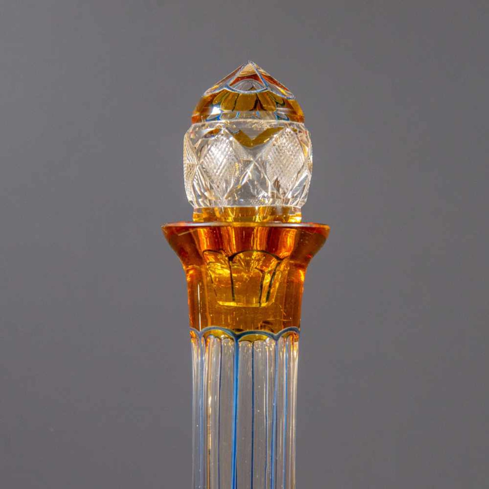Crystal Decanter, Probably Czech (top restored) Length: 0 cm , Width: 0 cm, Hight: 40 cm, - Bild 3 aus 7