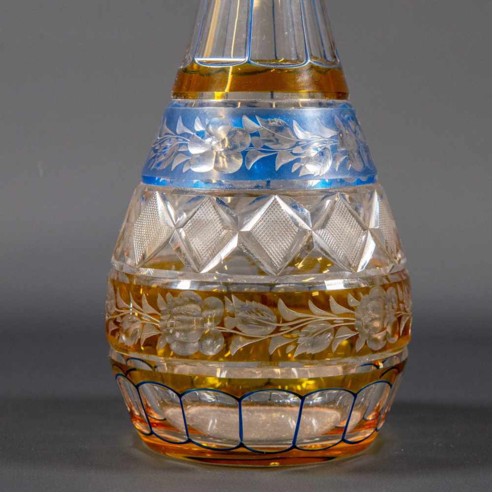 Crystal Decanter, Probably Czech (top restored) Length: 0 cm , Width: 0 cm, Hight: 40 cm, - Bild 2 aus 7