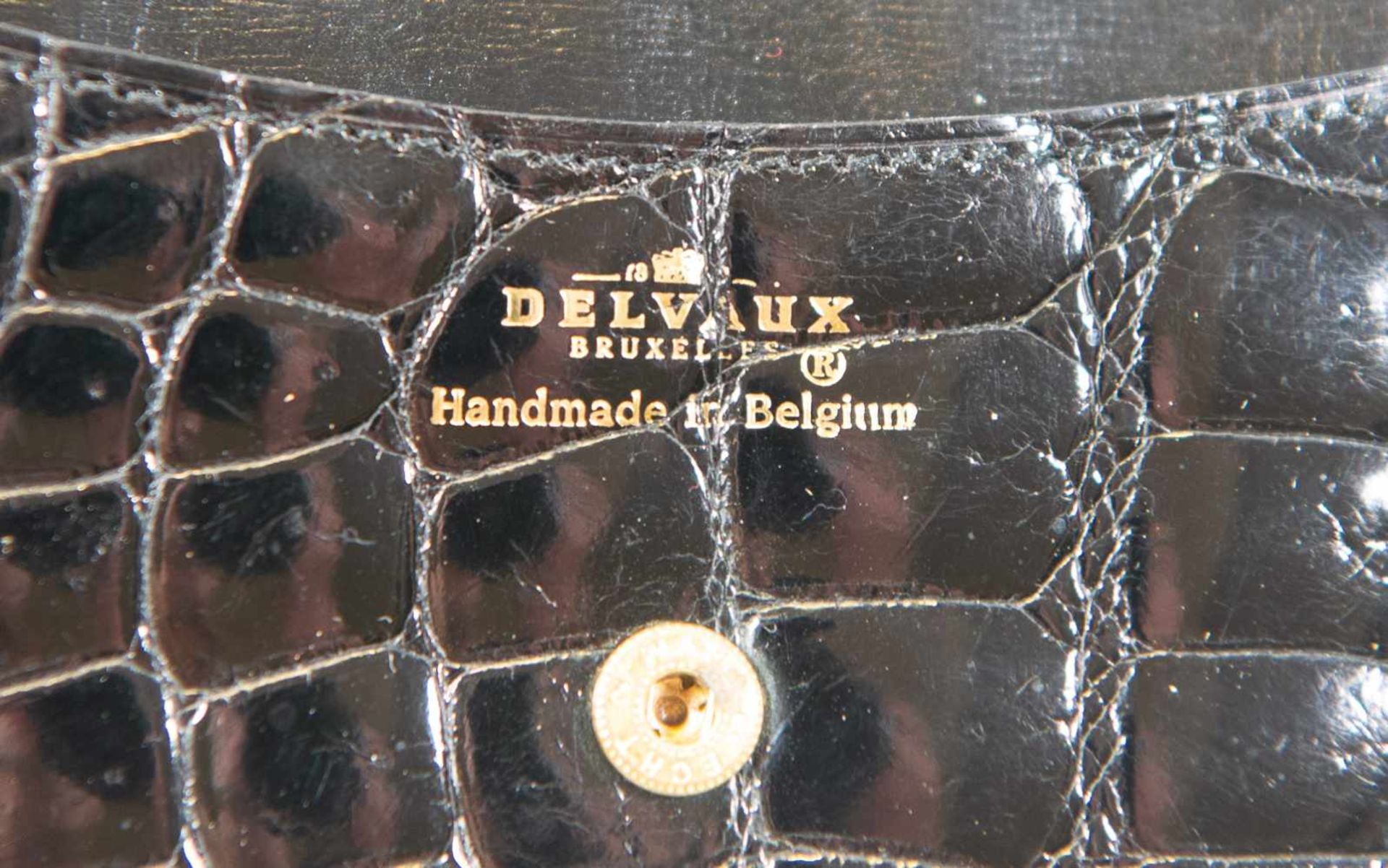 Black wallet, Aligator Leather, Delvaux, België Length: 14 cm , Width: 9 cm, Hight: 0 cm, - Image 5 of 5