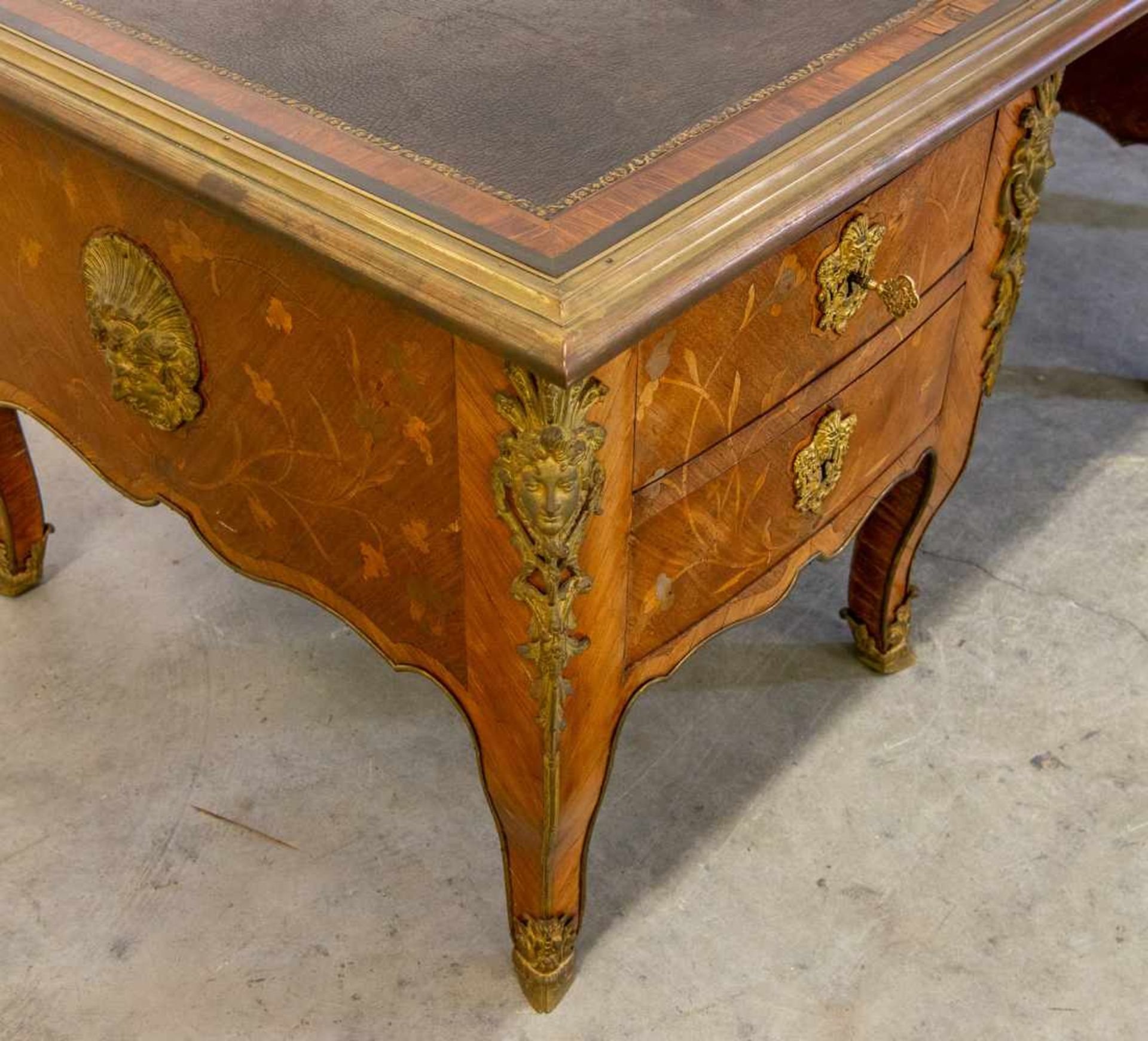 Desk, Napoleon 3 period, around 1850. Length: 195 cm , Width: 97 cm, Hight: 74 cm, Diameter: 0 cm - Bild 10 aus 13