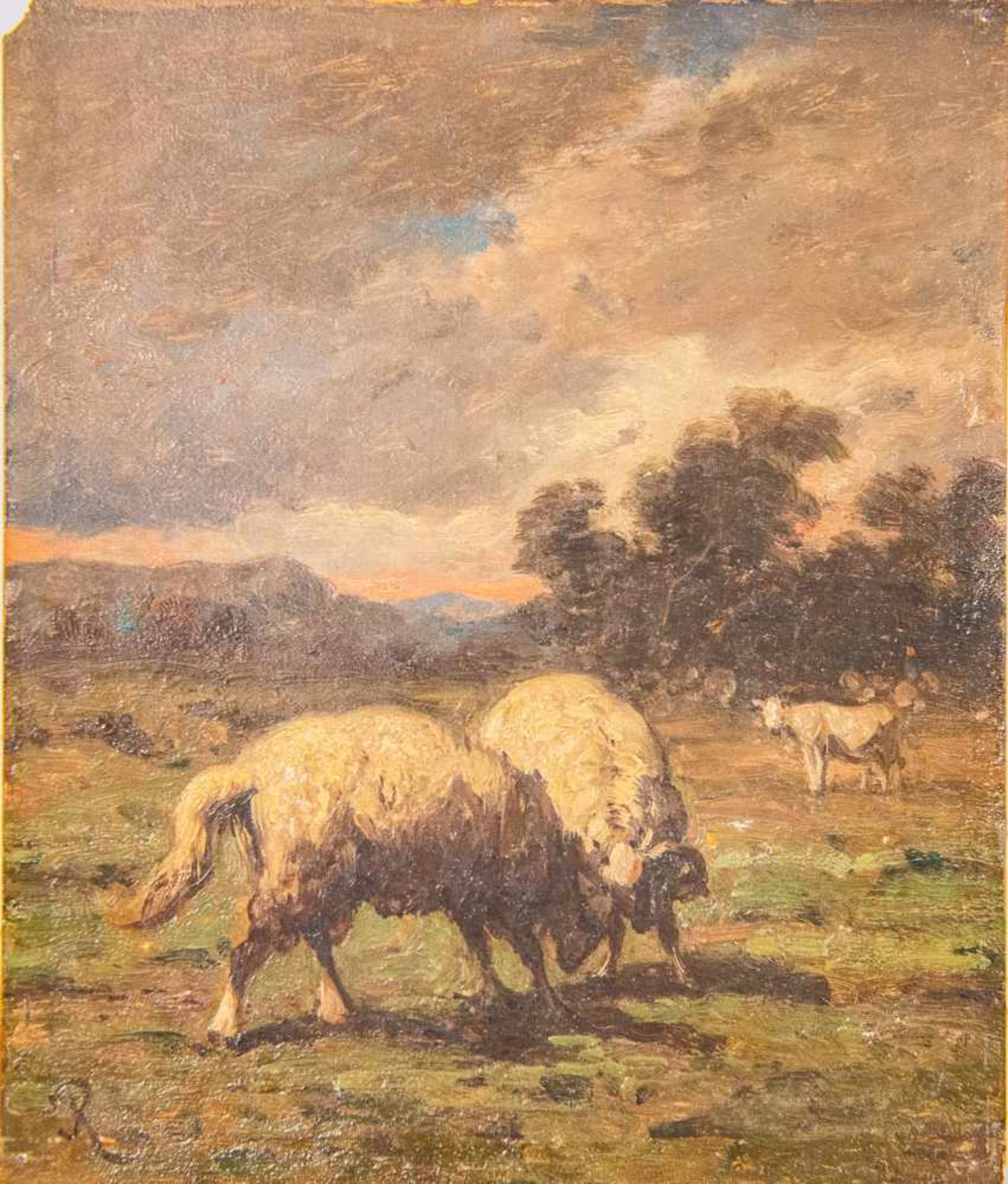 Louis ROBBE (1806-1887)Louis ROBBE (1806-1887). '3 Cows'. Signed in lower left corner the letter - Bild 7 aus 7