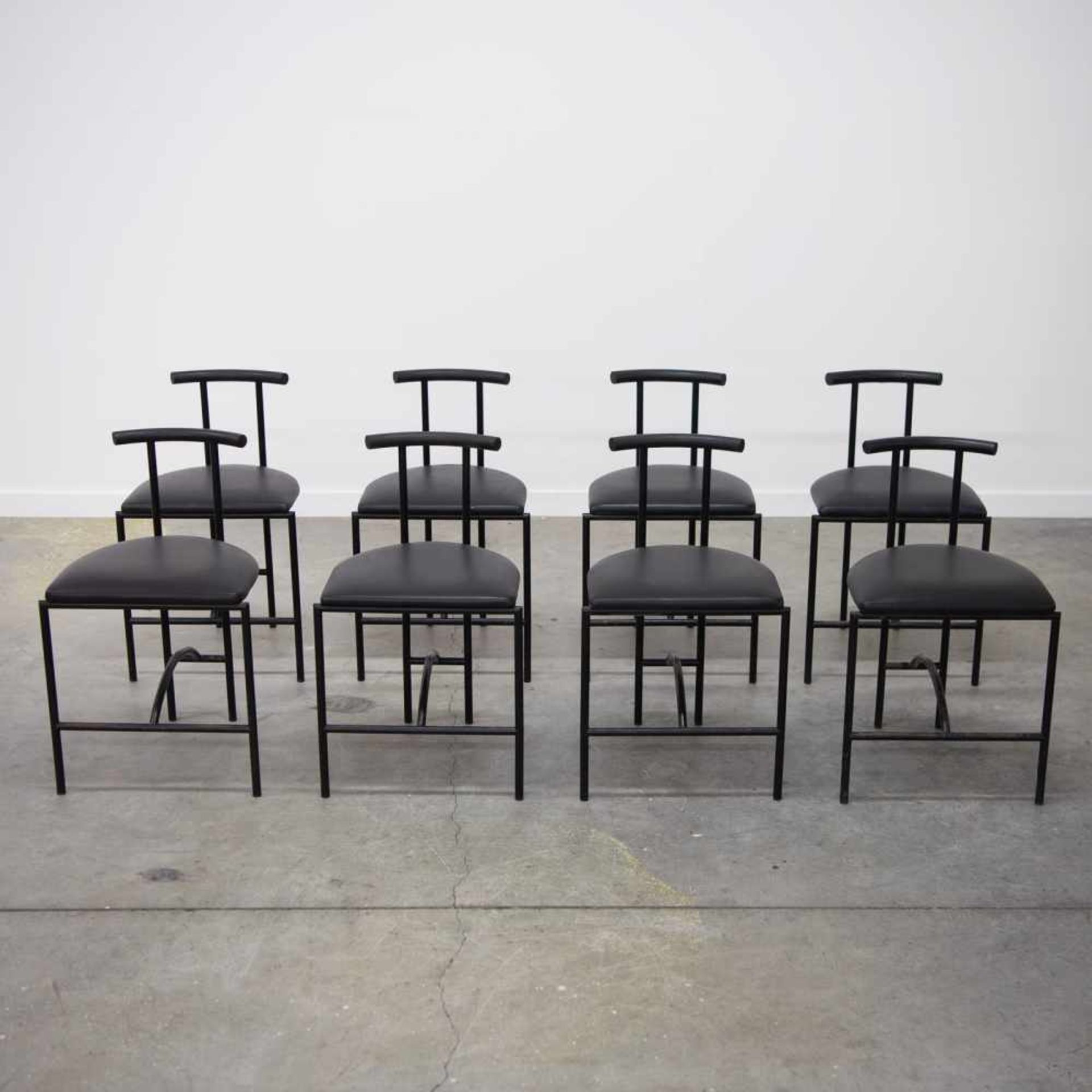 Rodney KINDSMANRodney Kindsman, Set of 8 'Tokyo' chairs, for Bieffeplast, Italy, 1980's. Length: