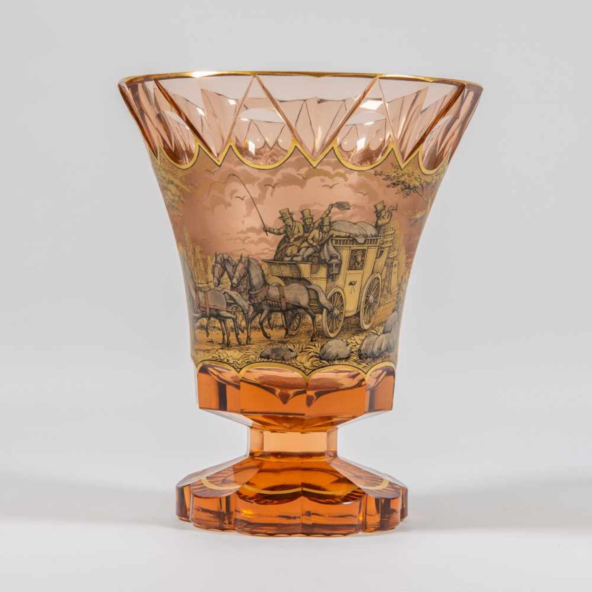 Unmarked, Probaby Czech, Handpainted vase Length: 0 cm , Width: 0 cm, Hight: 23 cm, Diameter: 19,5