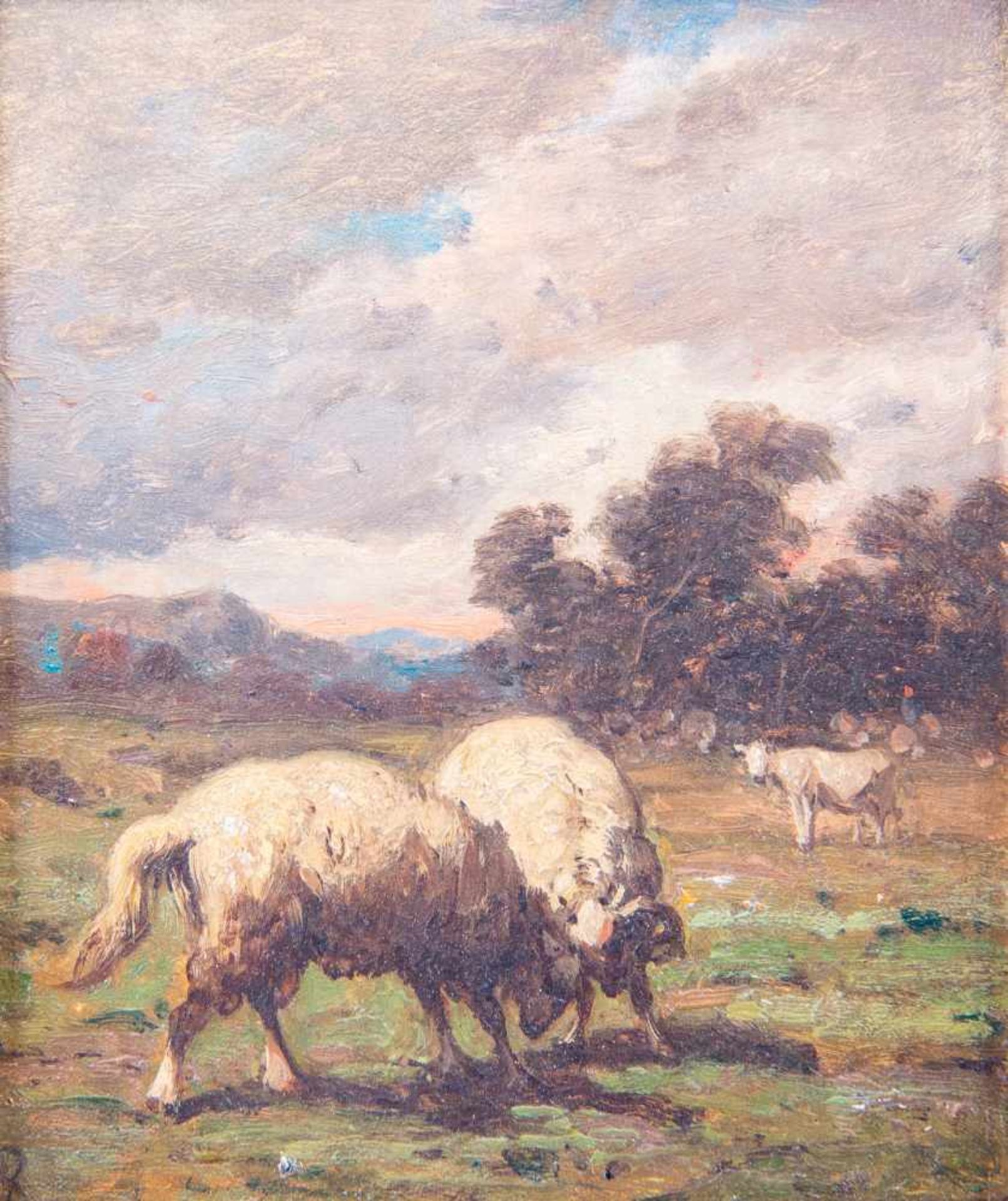 Louis ROBBE (1806-1887)Louis ROBBE (1806-1887). '3 Cows'. Signed in lower left corner the letter - Bild 2 aus 7