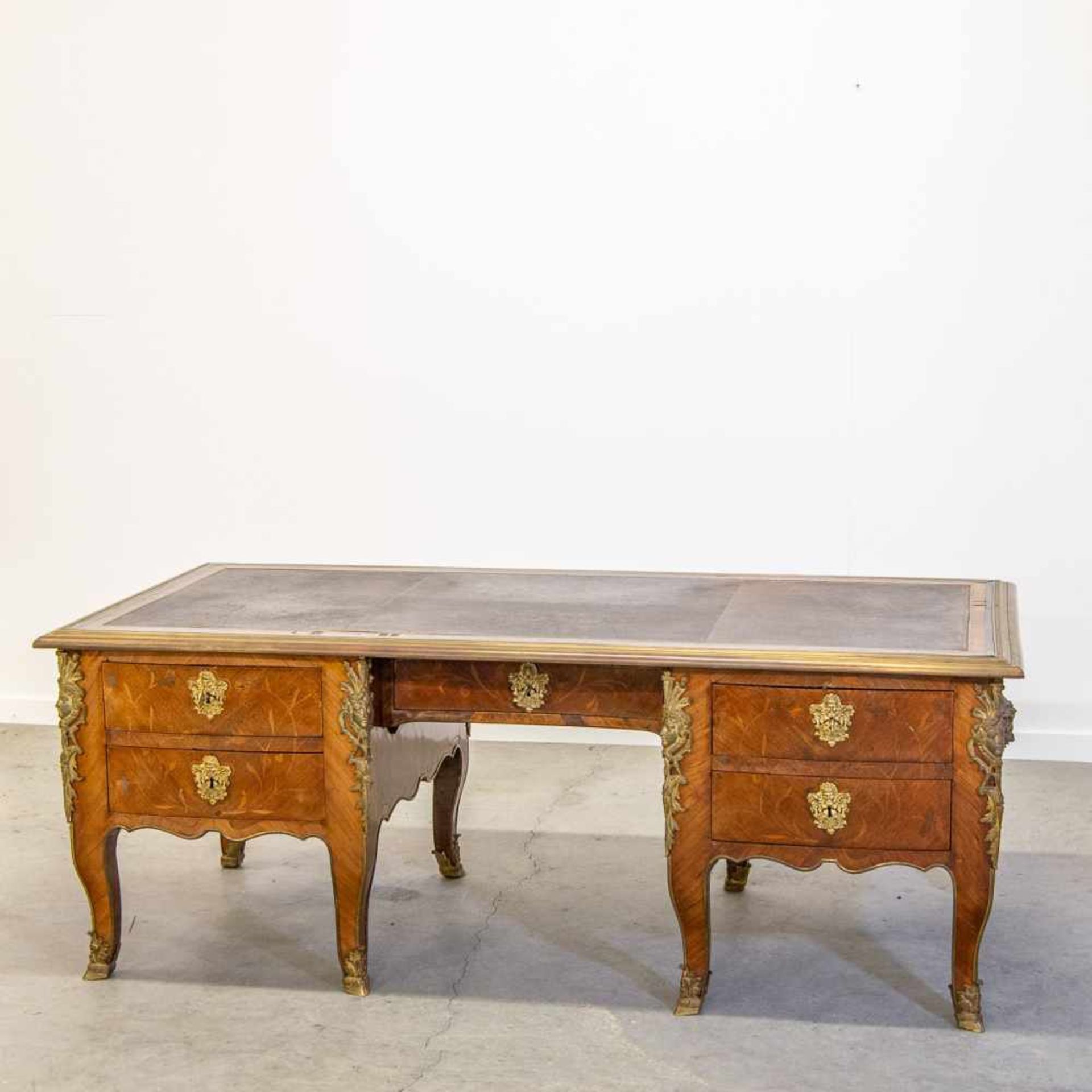 Desk, Napoleon 3 period, around 1850. Length: 195 cm , Width: 97 cm, Hight: 74 cm, Diameter: 0 cm