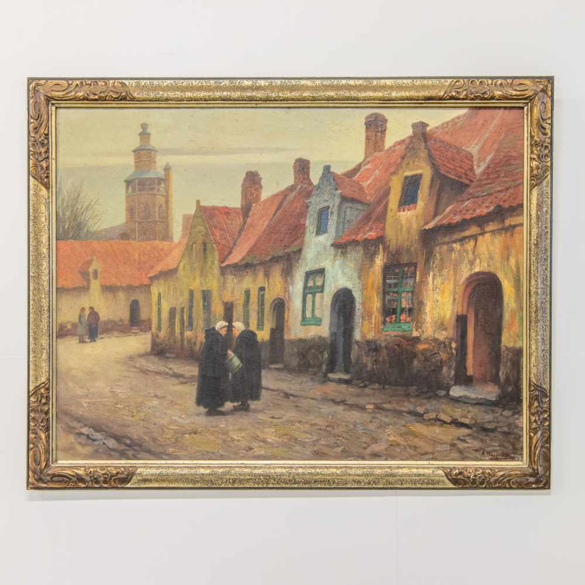 Arthur HAEGHEBAERT (1876-1942)Arthur HAEGHEBAERT (1876-1942), The Street, Oil/canvas Length: 0